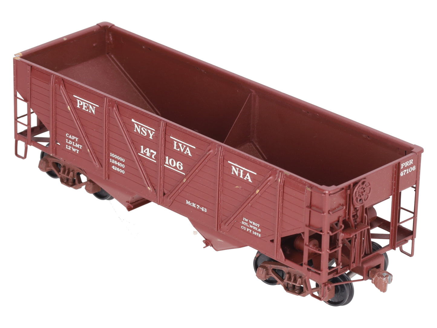 O Scale BRASS Custom PRR Hopper #147106 (2 Rail)