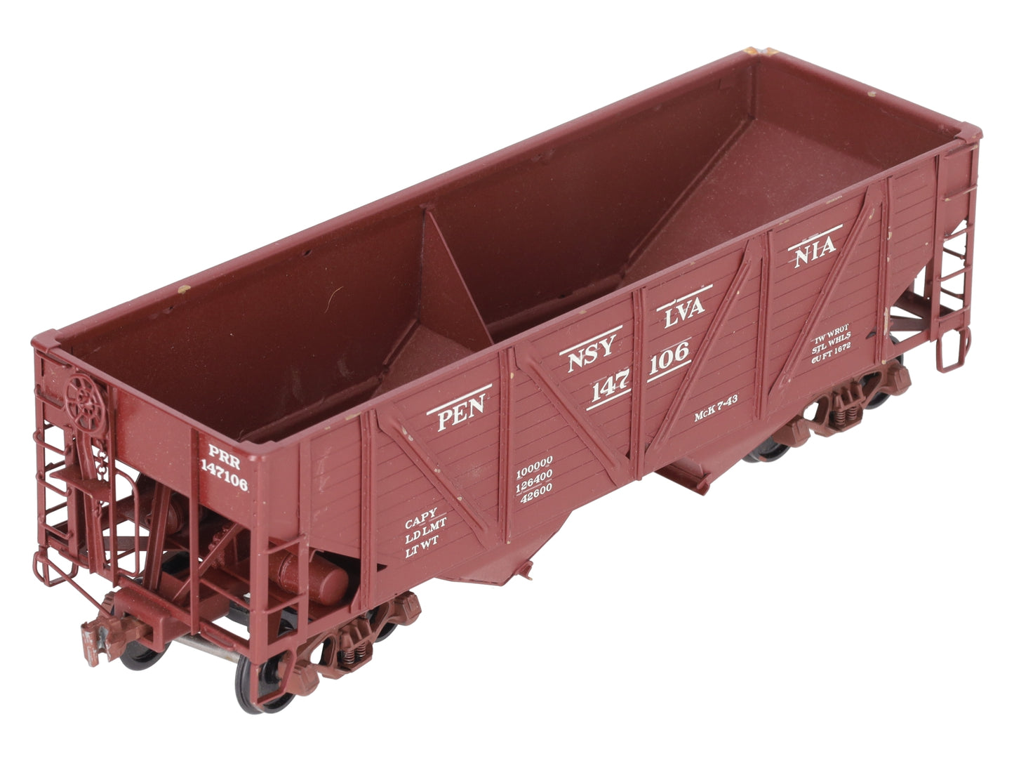 O Scale BRASS Custom PRR Hopper #147106 (2 Rail)