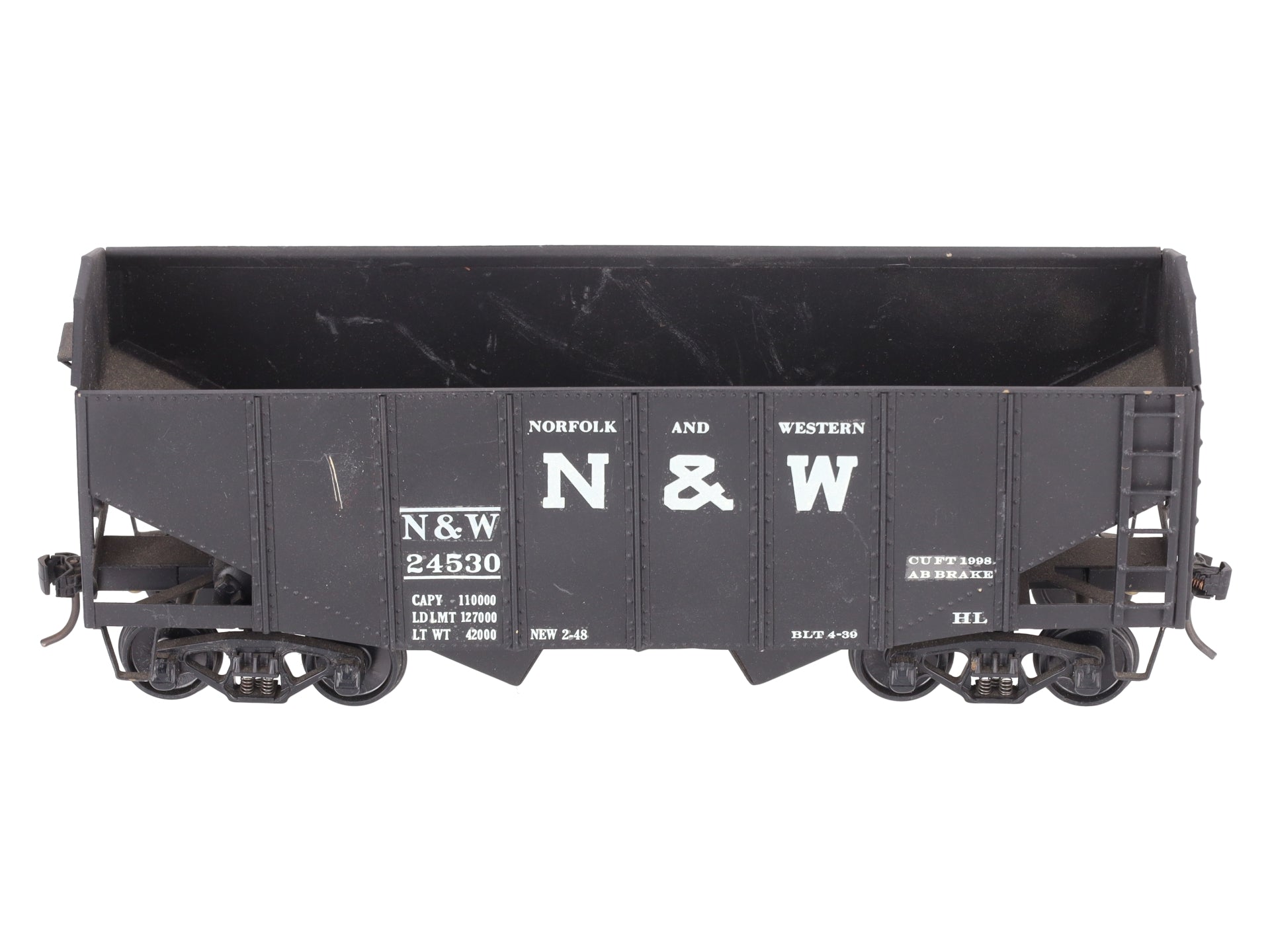 O Scale BRASS Custom N&W Hopper #24530 (2 Rail)