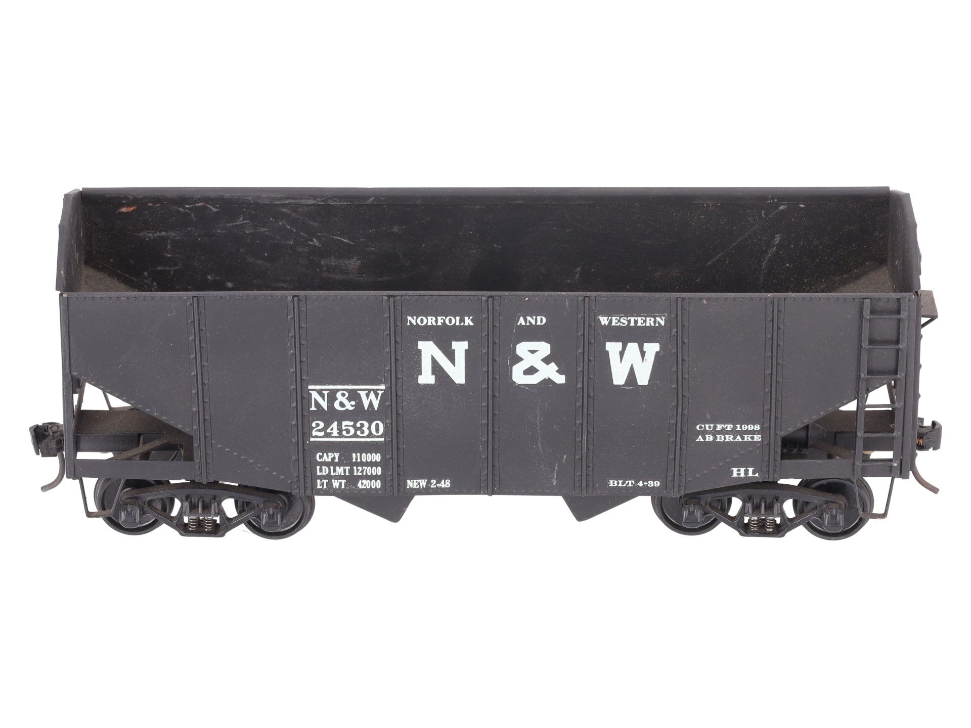 O Scale BRASS Custom N&W Hopper #24530 (2 Rail)