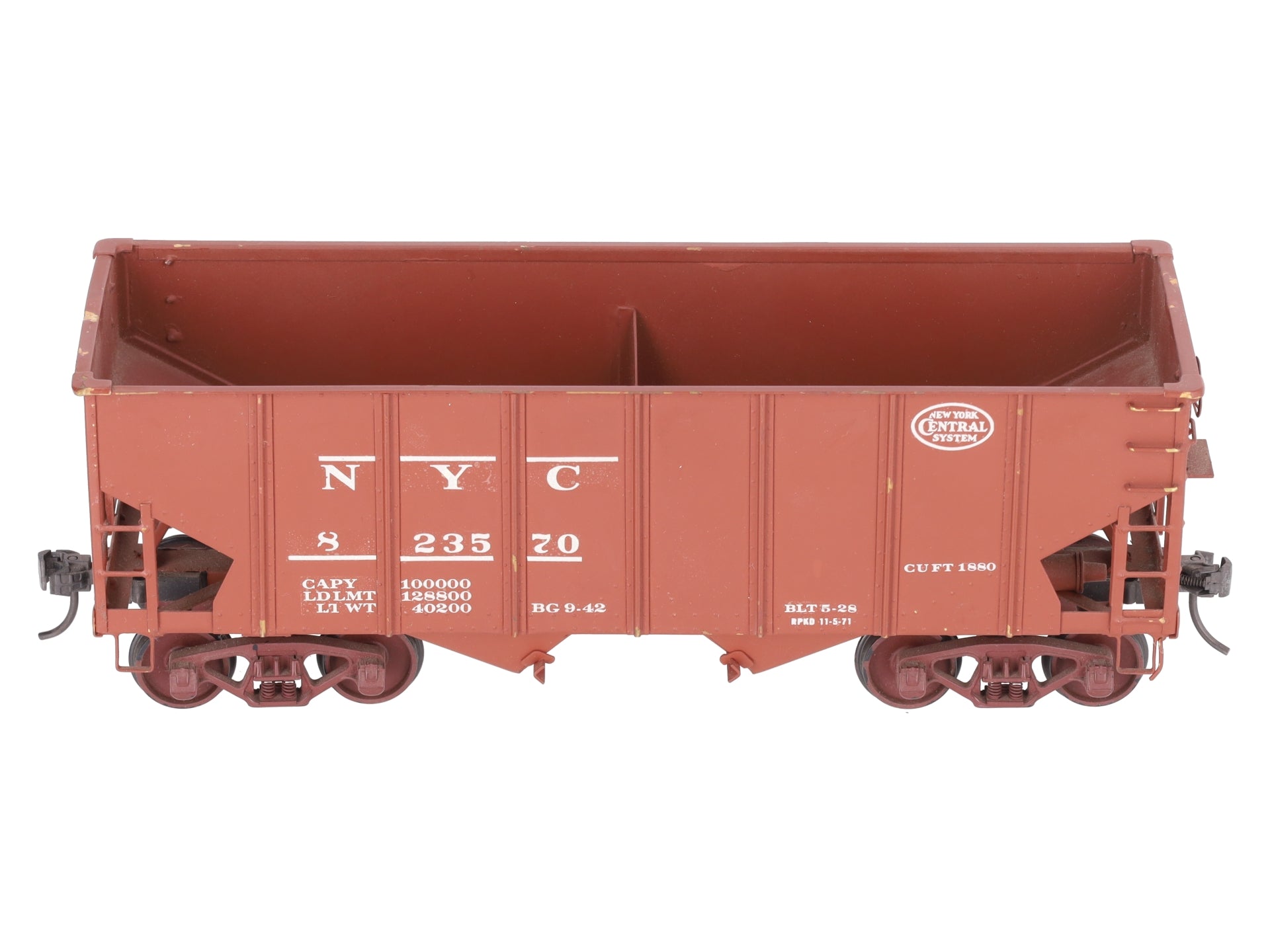 O Scale BRASS Custom NYC Hopper #823570 (2 Rail)