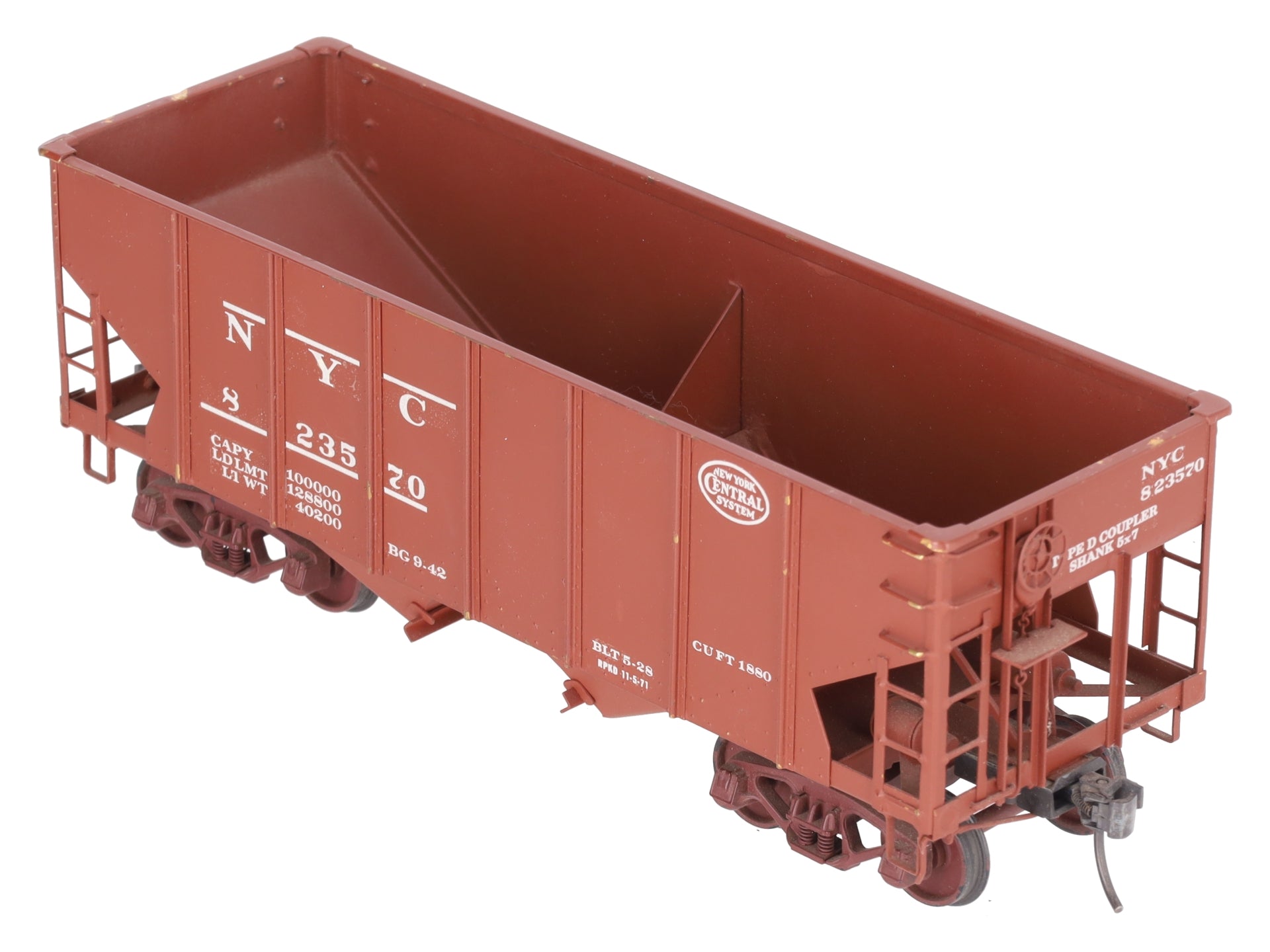 O Scale BRASS Custom NYC Hopper #823570 (2 Rail)