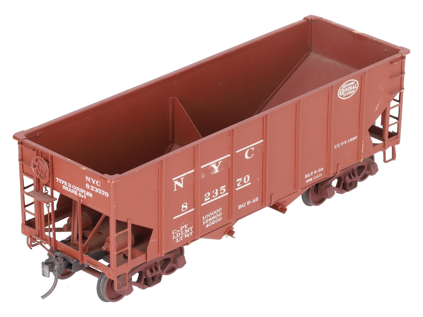 O Scale BRASS Custom NYC Hopper #823570 (2 Rail)