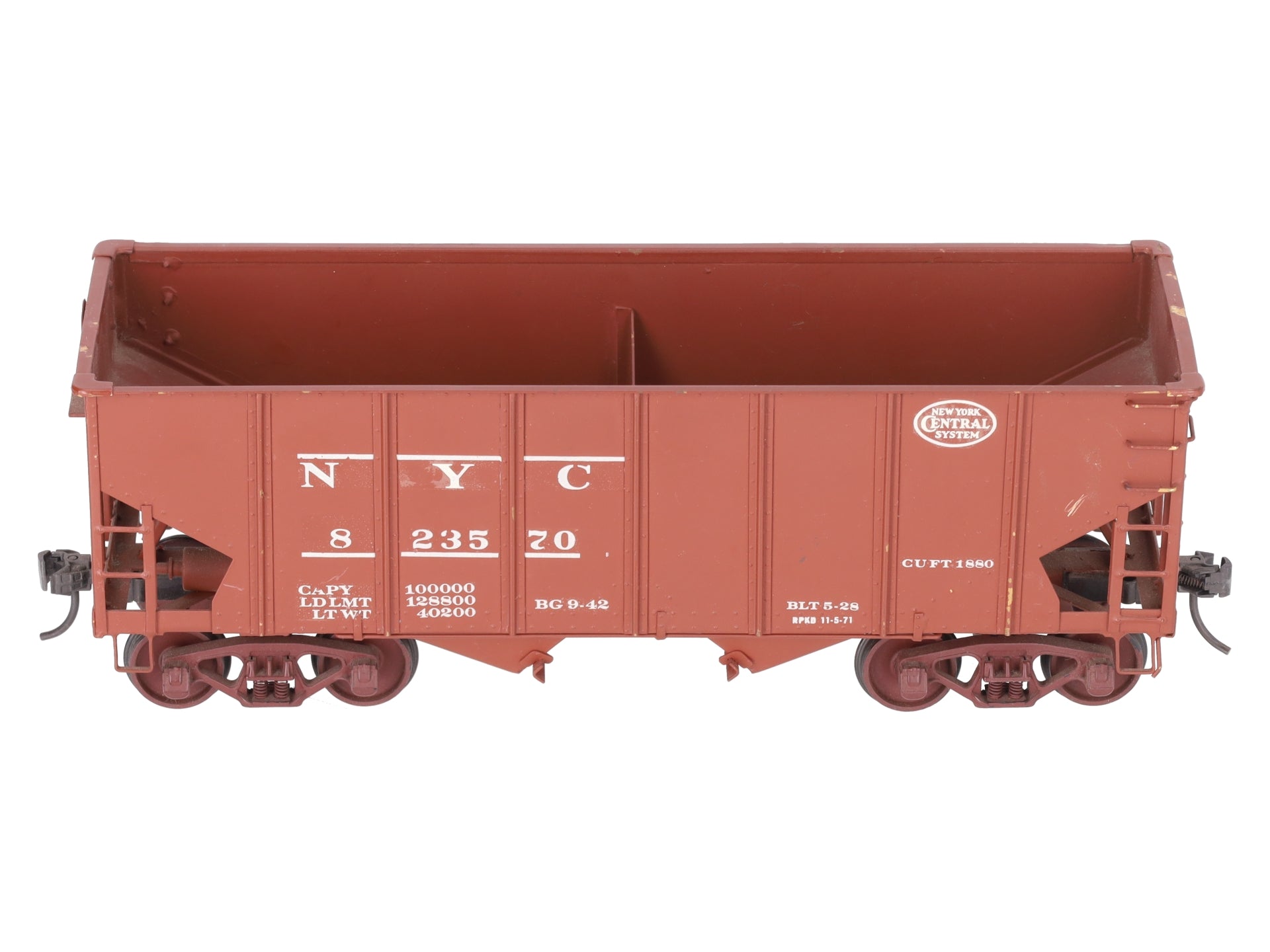 O Scale BRASS Custom NYC Hopper #823570 (2 Rail)
