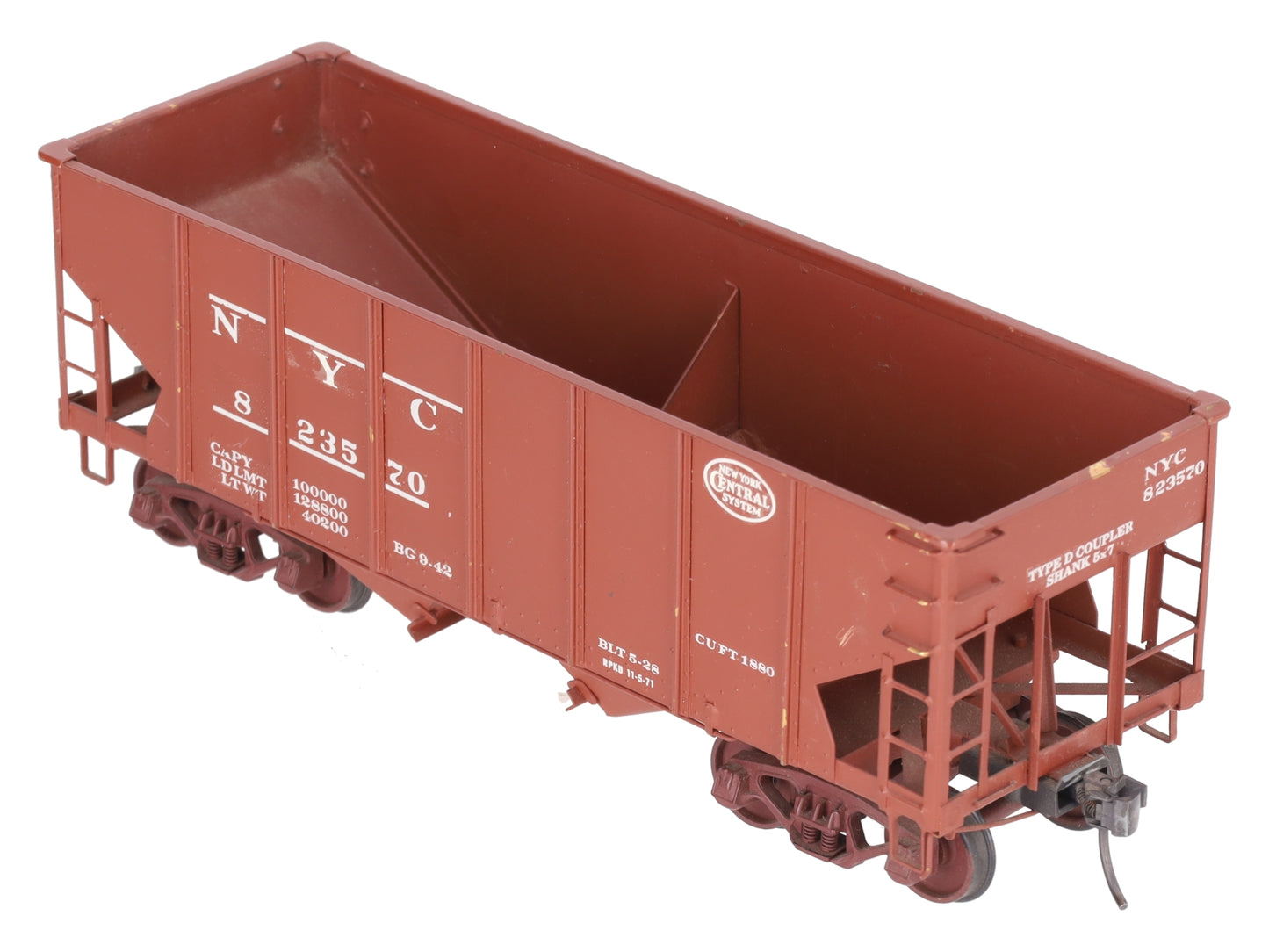 O Scale BRASS Custom NYC Hopper #823570 (2 Rail)