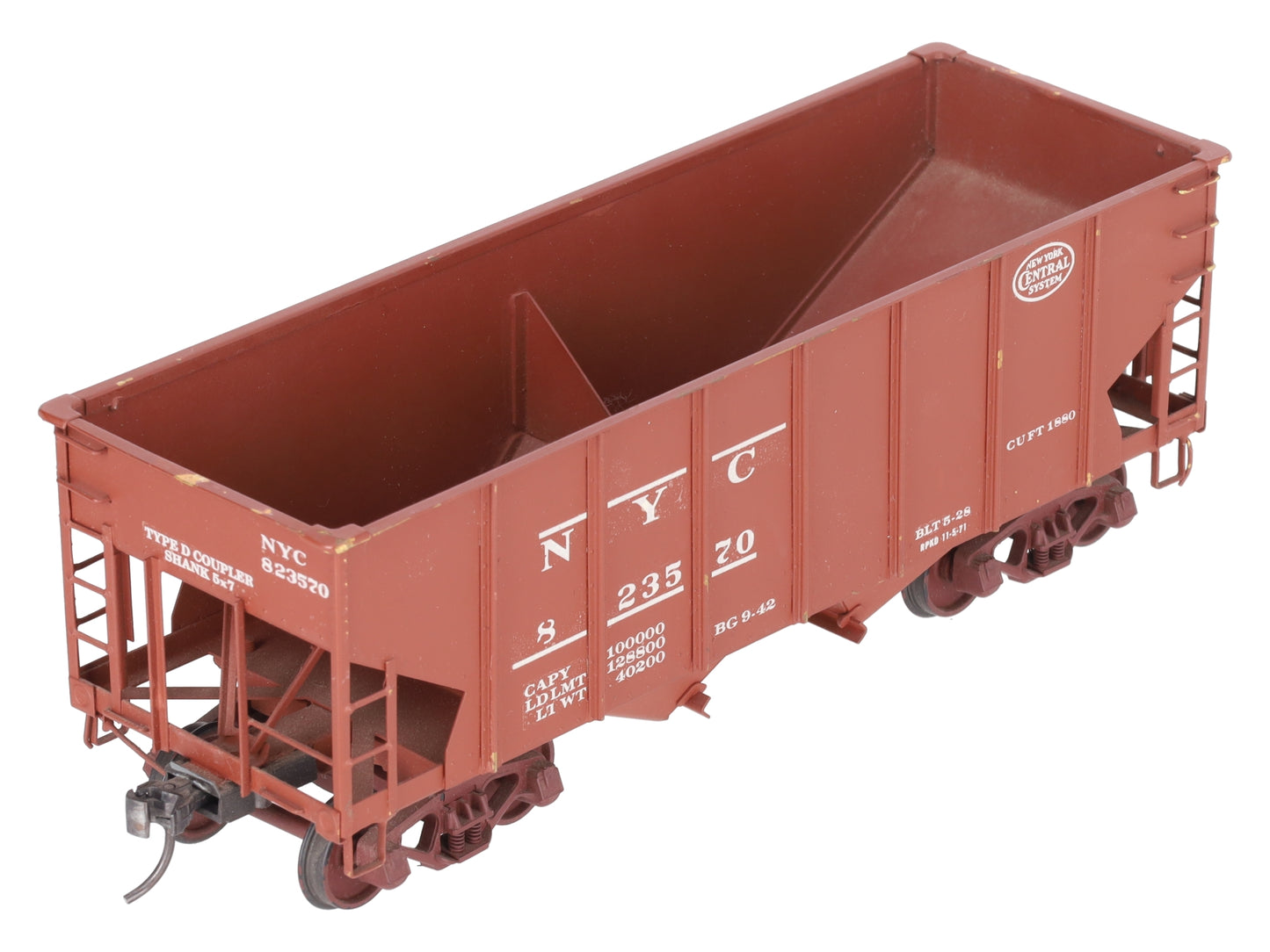 O Scale BRASS Custom NYC Hopper #823570 (2 Rail)