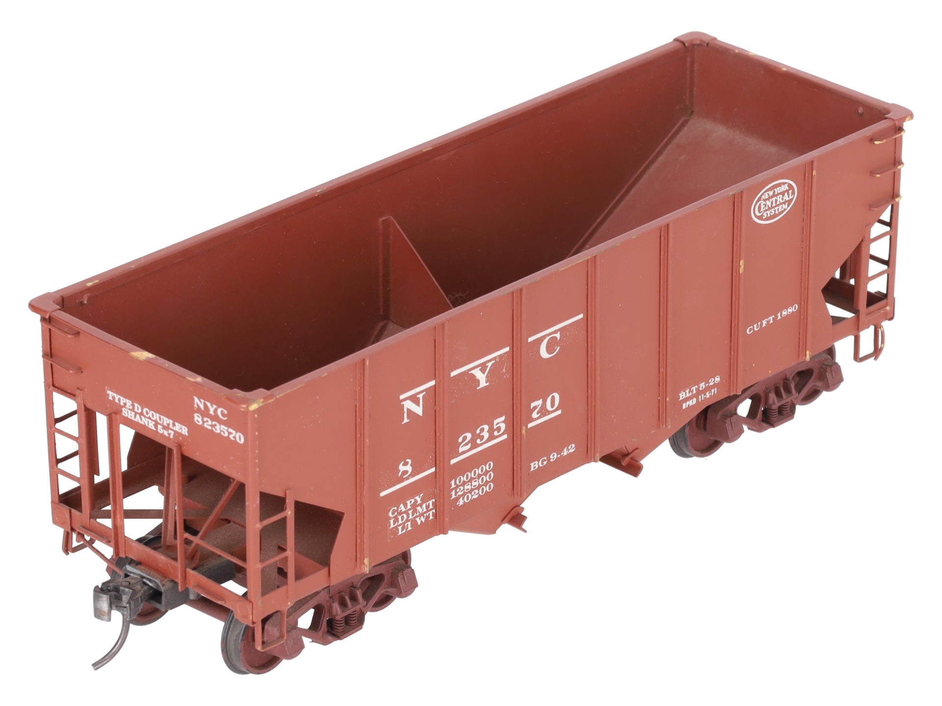 O Scale BRASS Custom NYC Hopper #823570 (2 Rail)