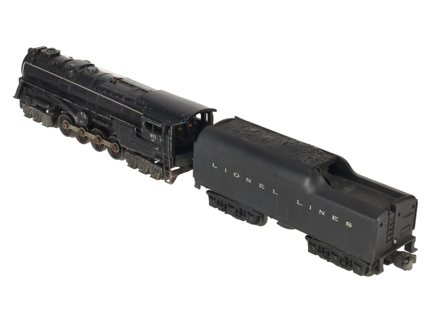 Lionel 671 Vintage O 6-8-6 Die-Cast Steam Turbine Locomotive with 2671W Tender VG