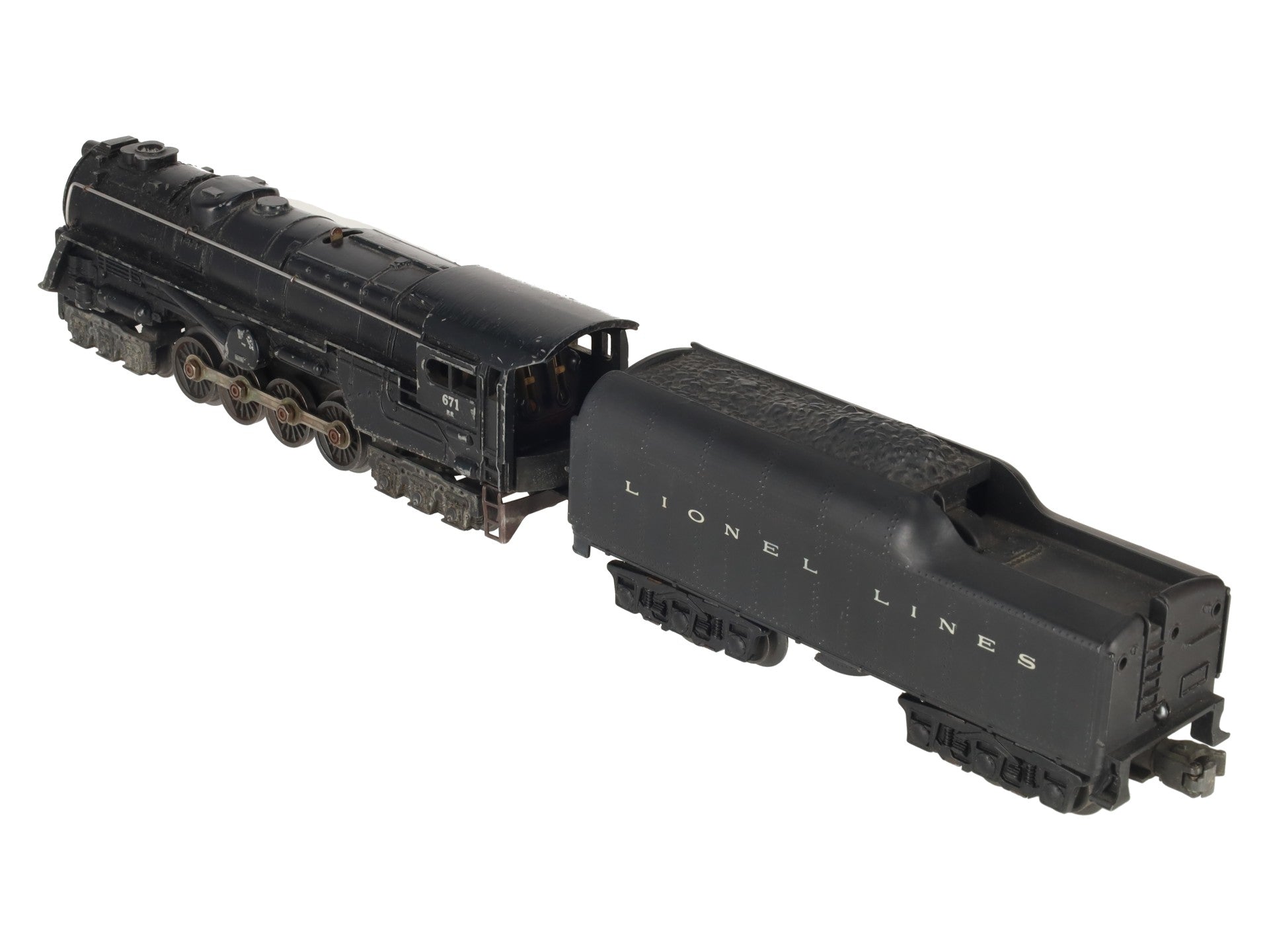 Lionel 671 Vintage O 6-8-6 Die-Cast Steam Turbine Locomotive with 2671W Tender VG
