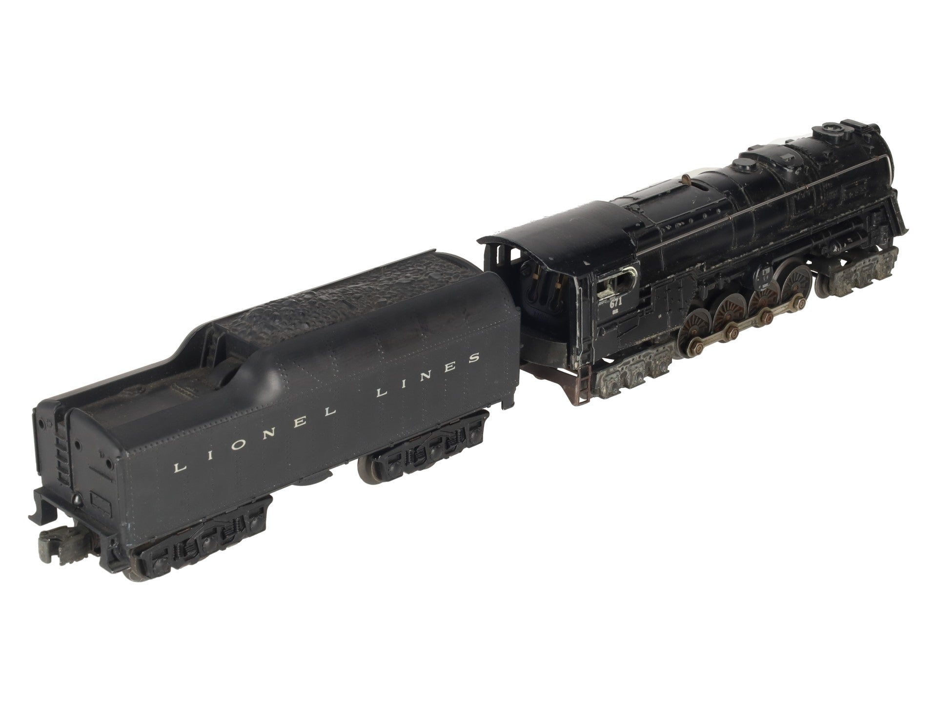 Lionel 671 Vintage O 6-8-6 Die-Cast Steam Turbine Locomotive with 2671W Tender VG