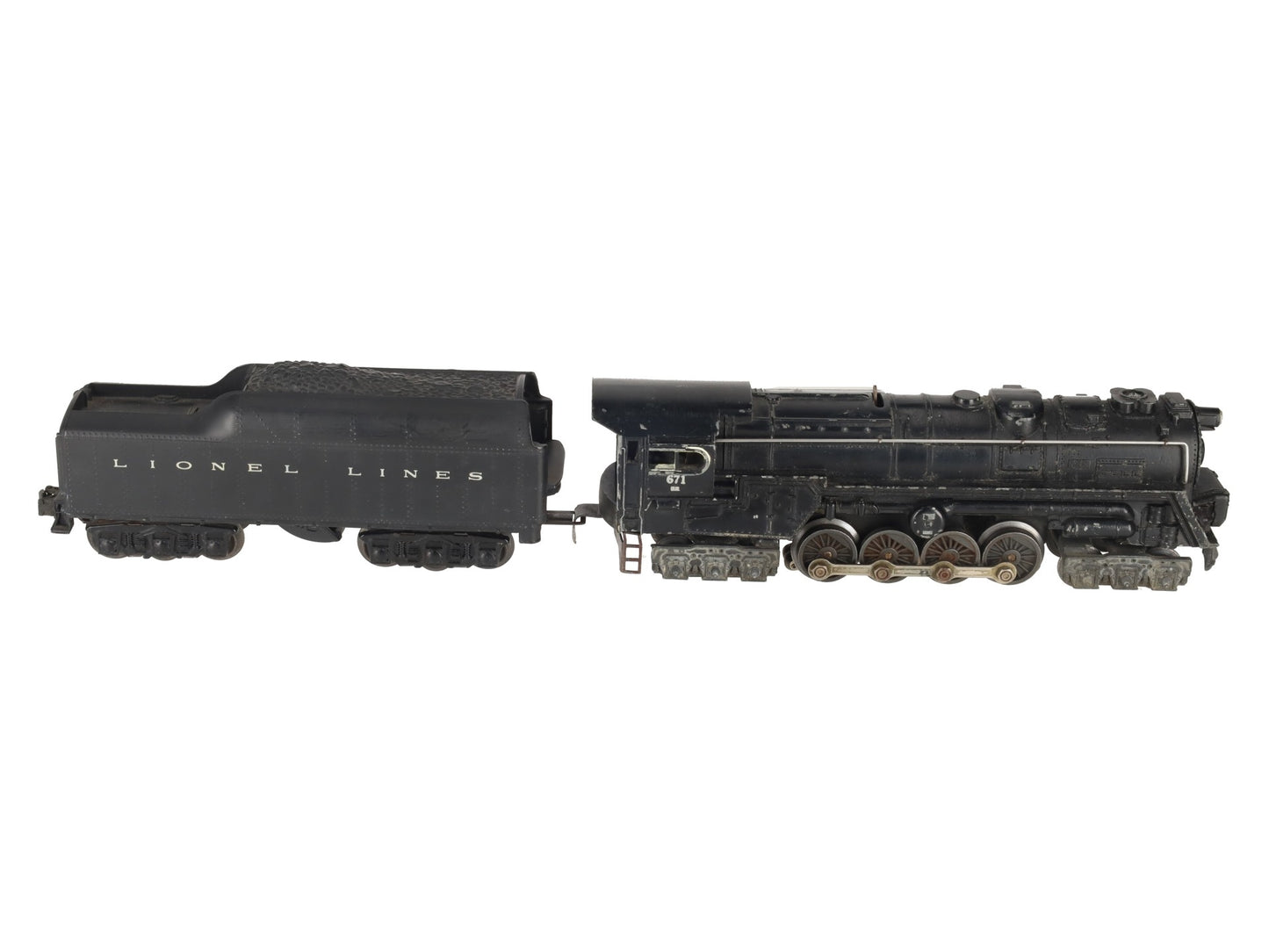 Lionel 671 Vintage O 6-8-6 Die-Cast Steam Turbine Locomotive with 2671W Tender VG