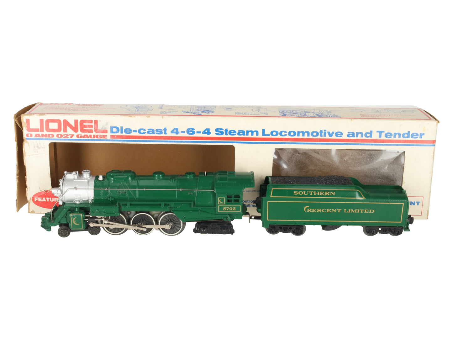 Lionel 6-8702 O Gauge Southern Crescent 4-6-4 Steam Locomotive & Tender #8702 EX/Box