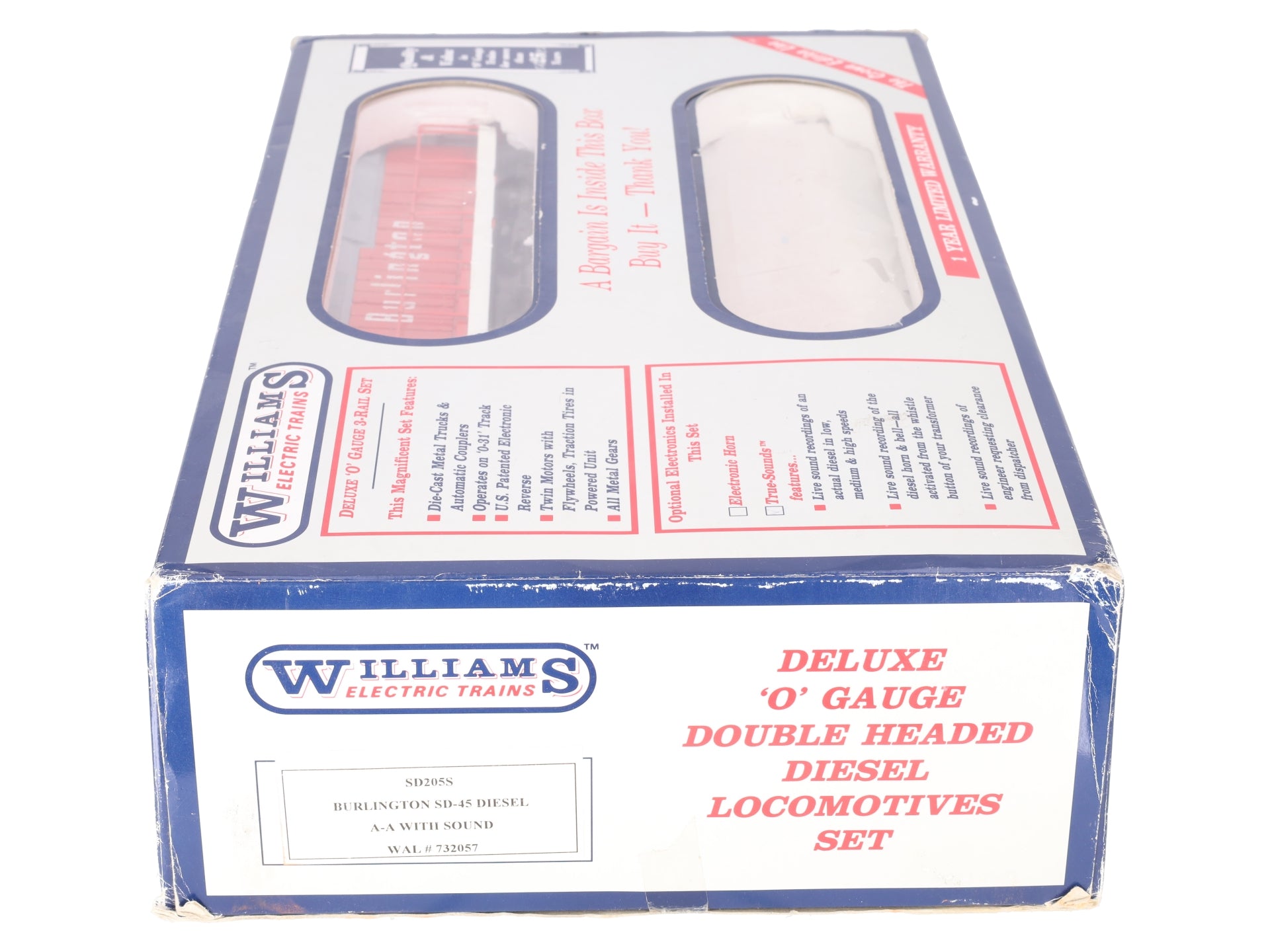 Williams SD205S Burlington SD-45 Diesel AA w/Horn VG/Box