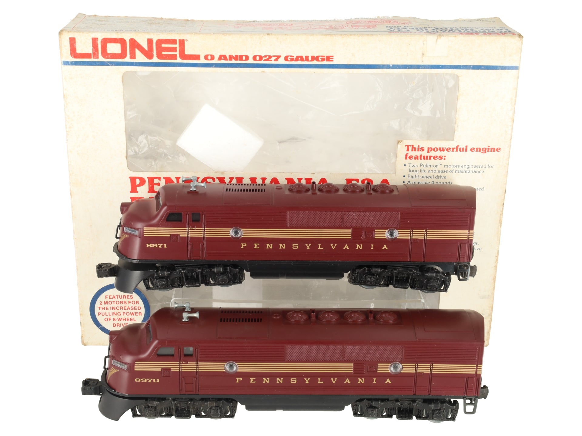 Lionel 6-8970 O Gauge Pennsylvania F3 Tuscan AA Diesel Locomotive Set EX/Box