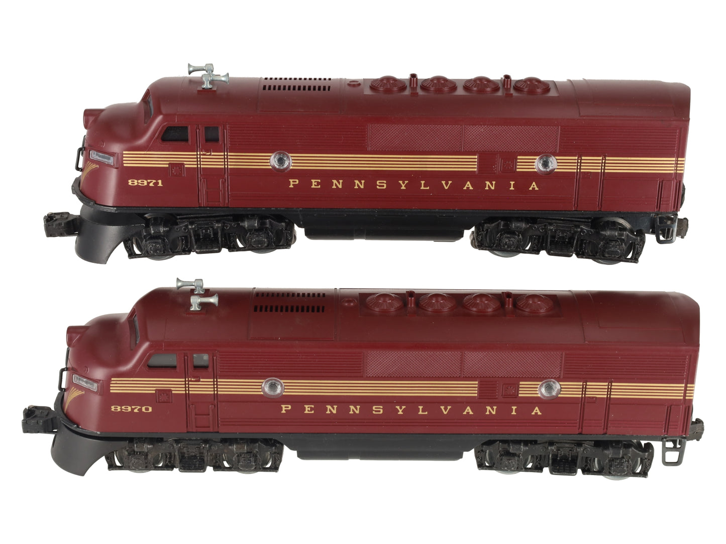 Lionel 6-8970 O Gauge Pennsylvania F3 Tuscan AA Diesel Locomotive Set EX/Box