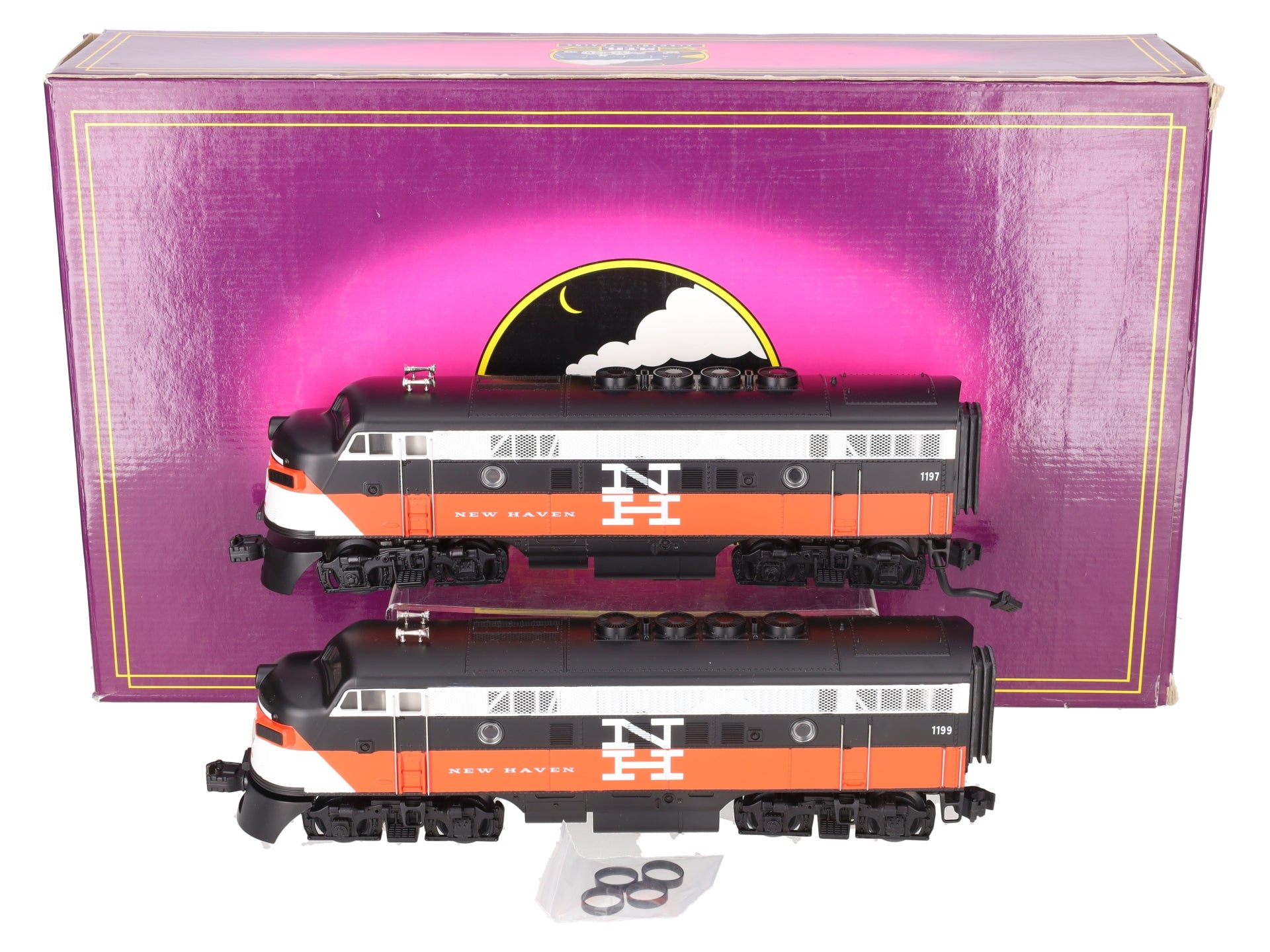 MTH MT-2089LP O New Haven EMD F-3 AA Diesel Set w/PS1 #1199 LN/Box