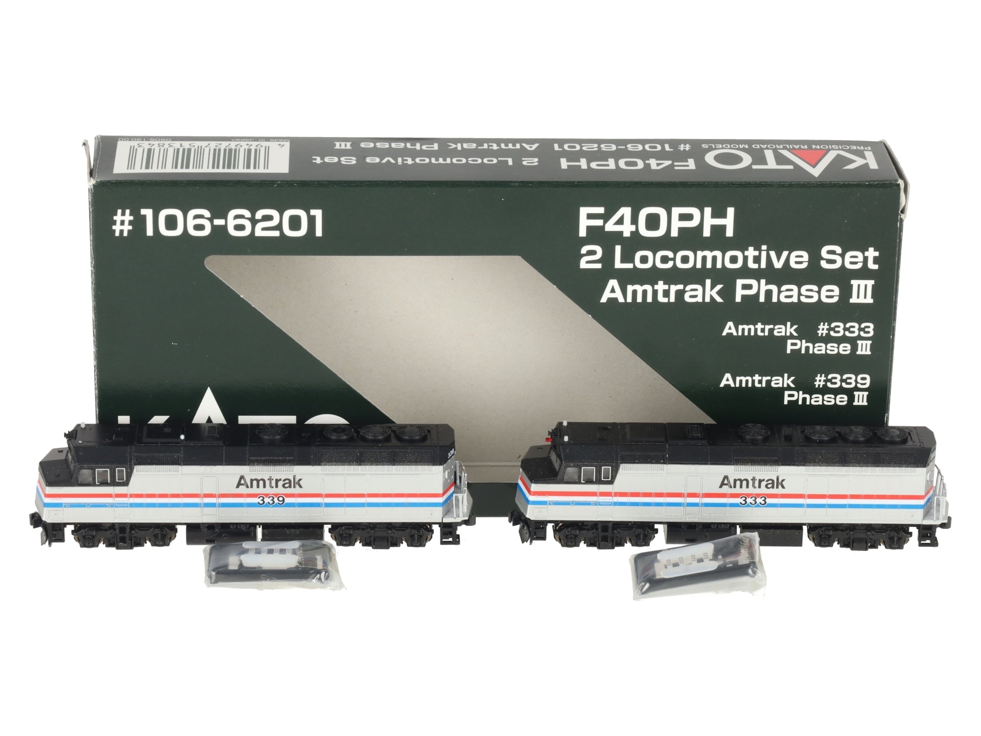 Kato 106-6201 N Amtrak Phase III F40PH Diesel Locomotive Set EX/Box