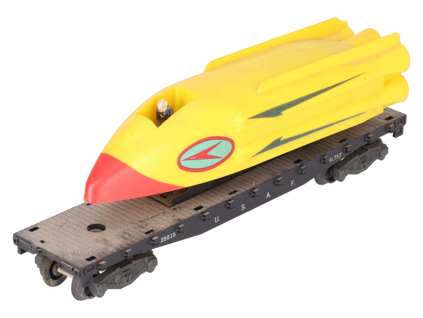 American Flyer 25515 Vintage S U.S.A.F. Flatcar with Motorized Rocket Sled VG