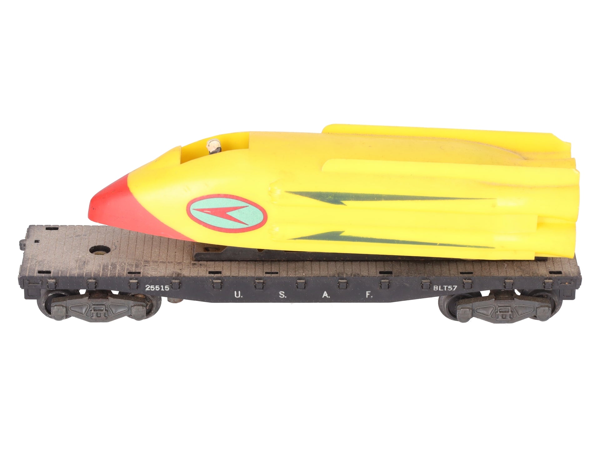 American Flyer 25515 Vintage S U.S.A.F. Flatcar with Motorized Rocket Sled VG
