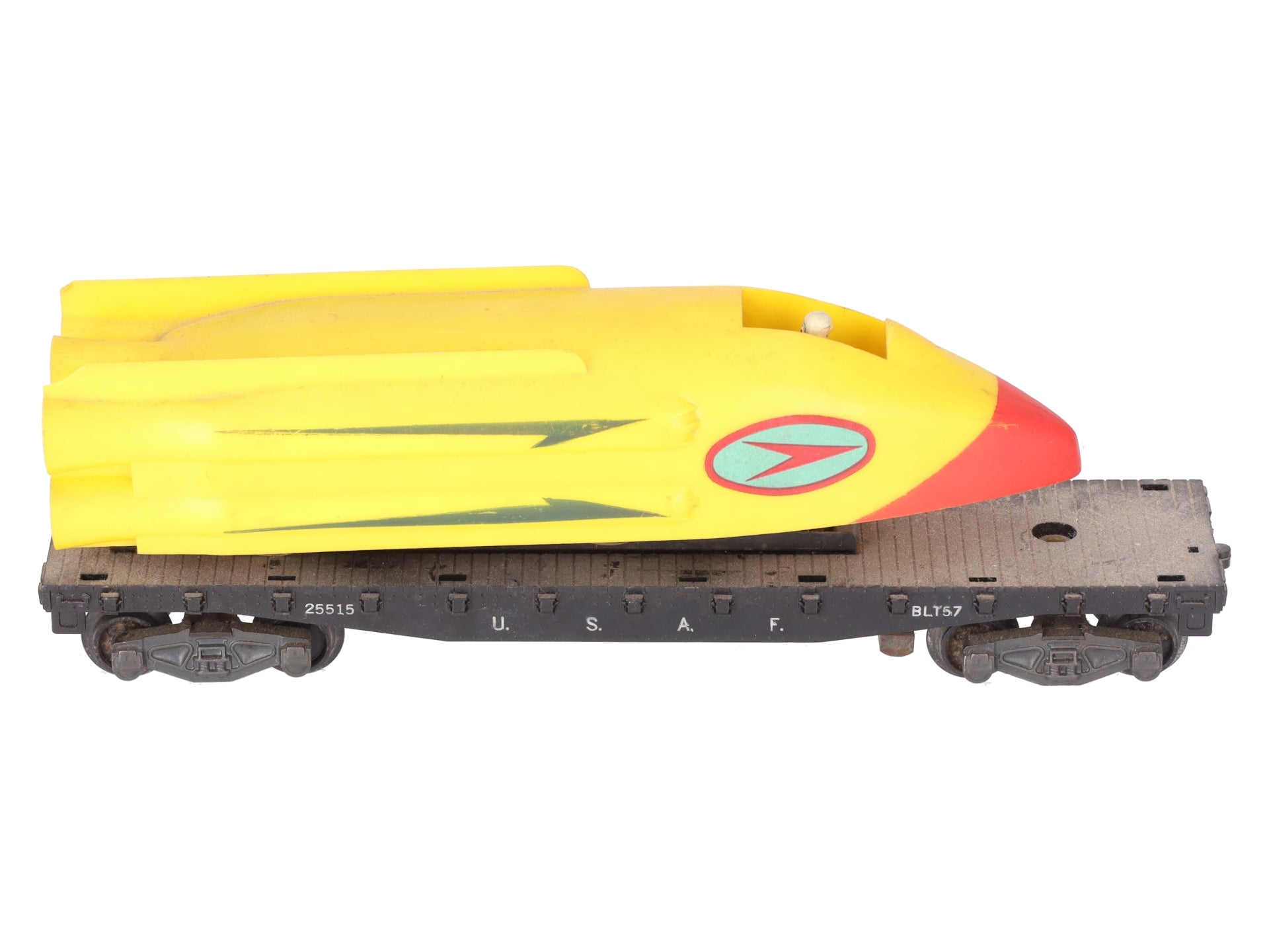 American Flyer 25515 Vintage S U.S.A.F. Flatcar with Motorized Rocket Sled VG