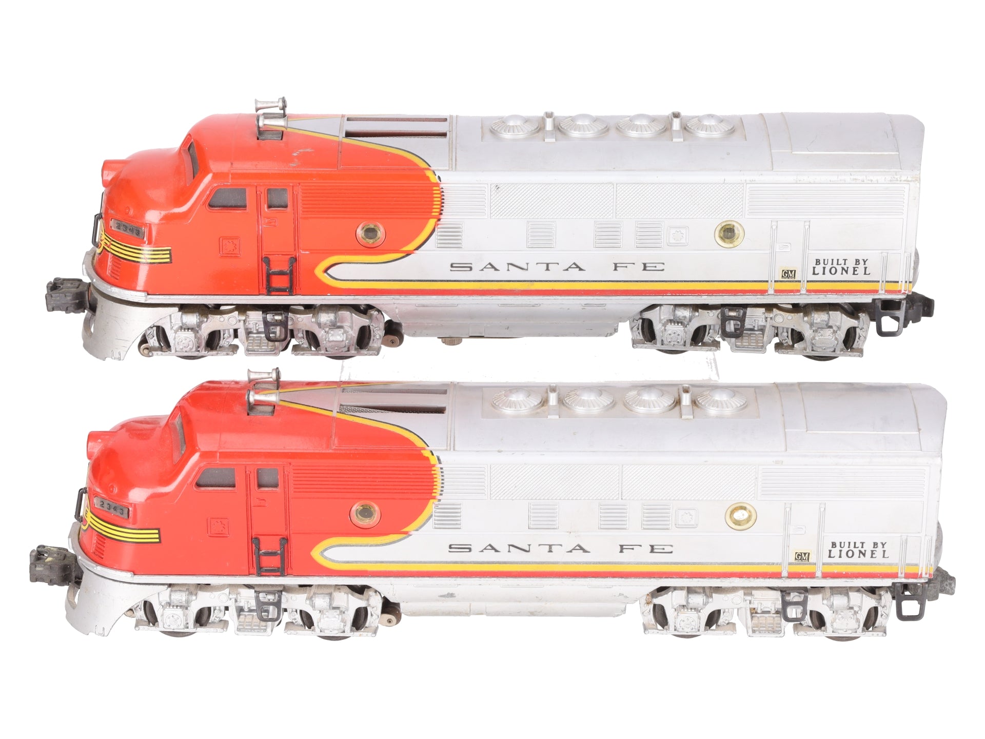 Lionel 2343 Vintage O Santa Fe F3 AA Diesel Locomotive Set VG