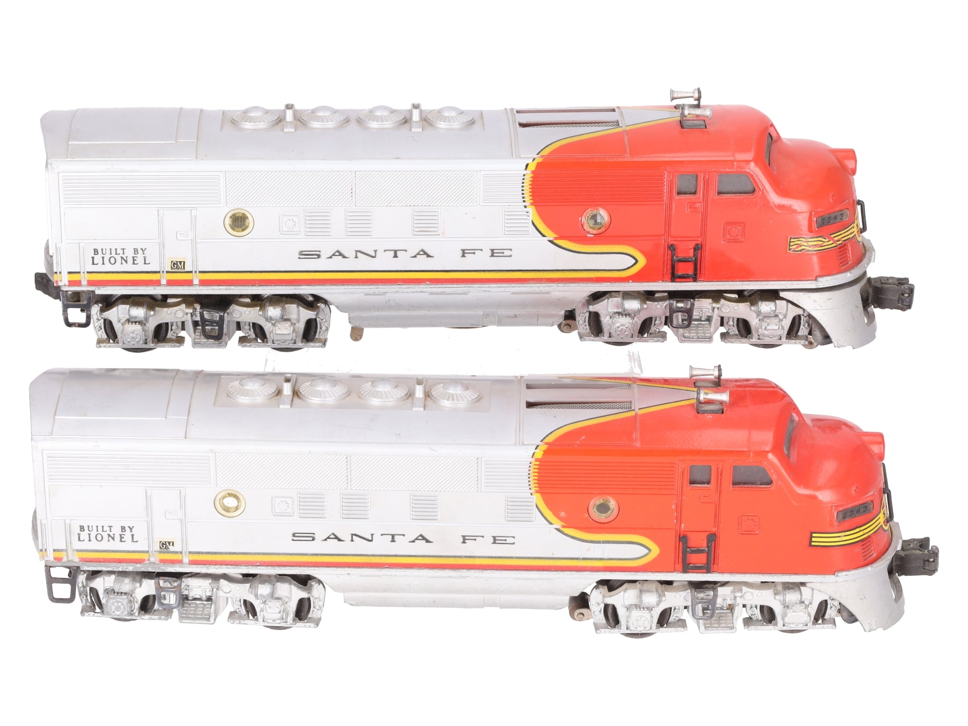 Lionel 2343 Vintage O Santa Fe F3 AA Diesel Locomotive Set VG