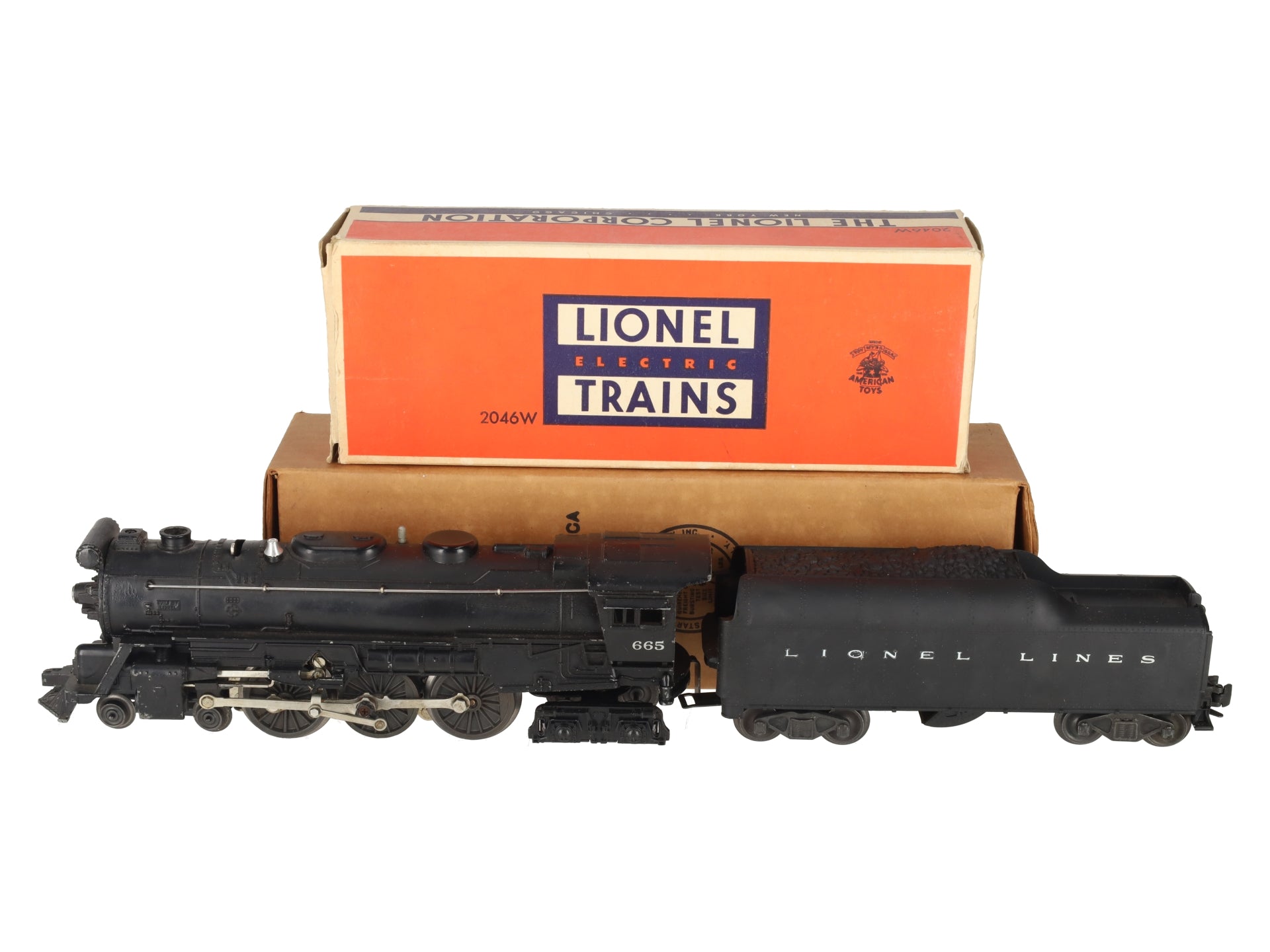 Lionel 665 Vintage O 4-6-4 Steam Locomotive w/2046W Tender VG/Box