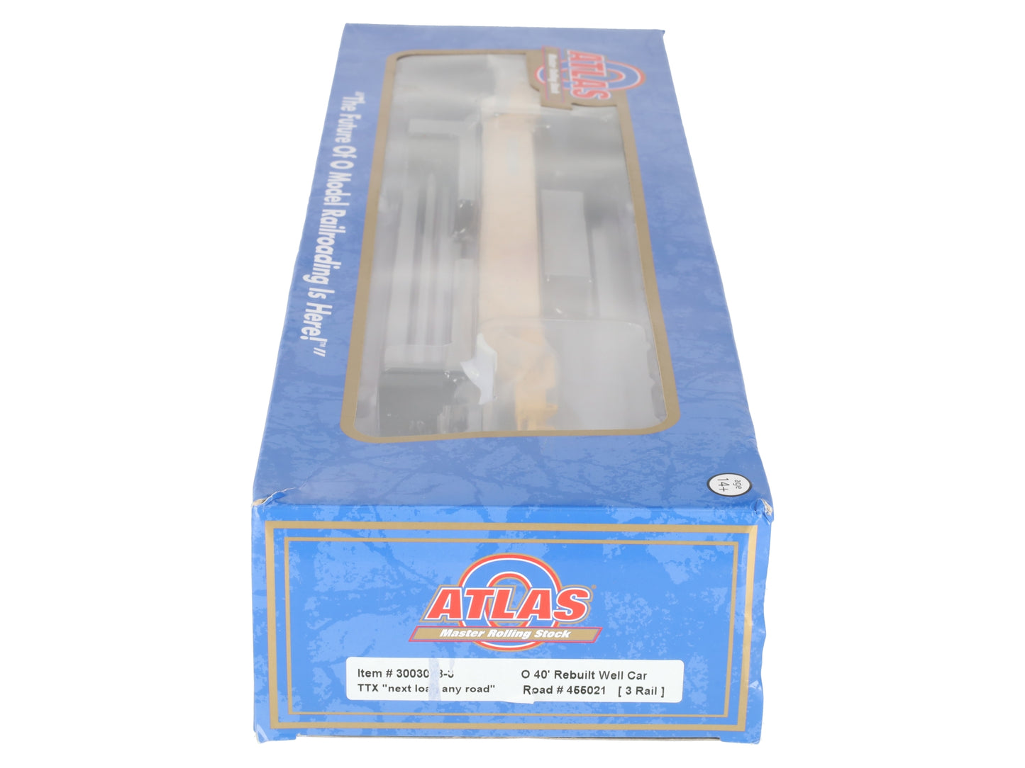 Atlas 3003028-3 O TTX "next load any road" 40' Rebuilt Well Car #455021 EX/Box