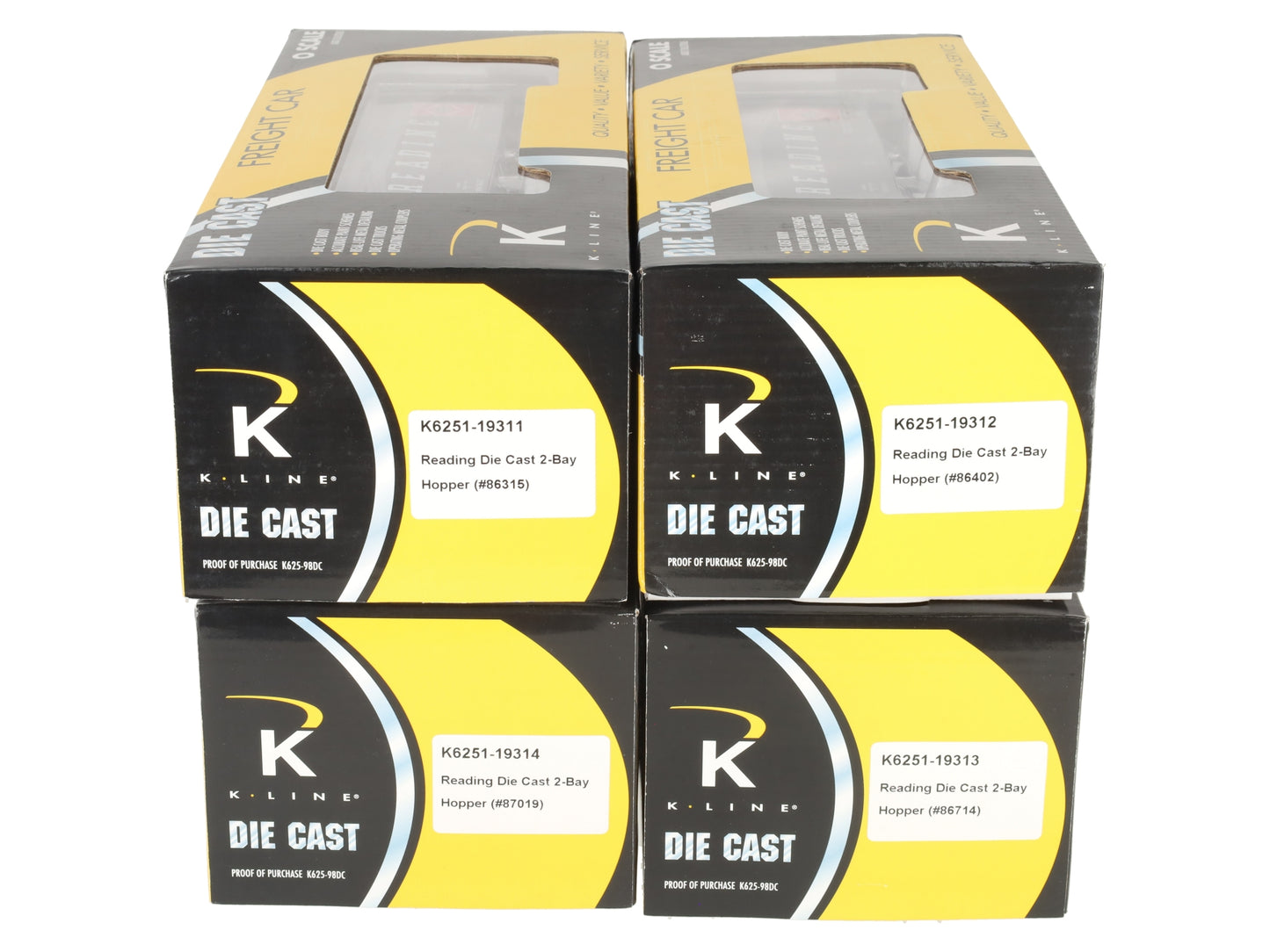 K-Line K6251-1931A Reading Die-Cast Hopper 4-Pack LN/Box