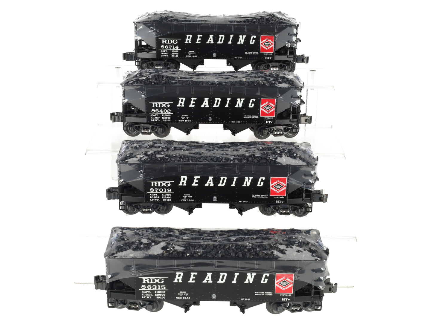 K-Line K6251-1931A Reading Die-Cast Hopper 4-Pack LN/Box