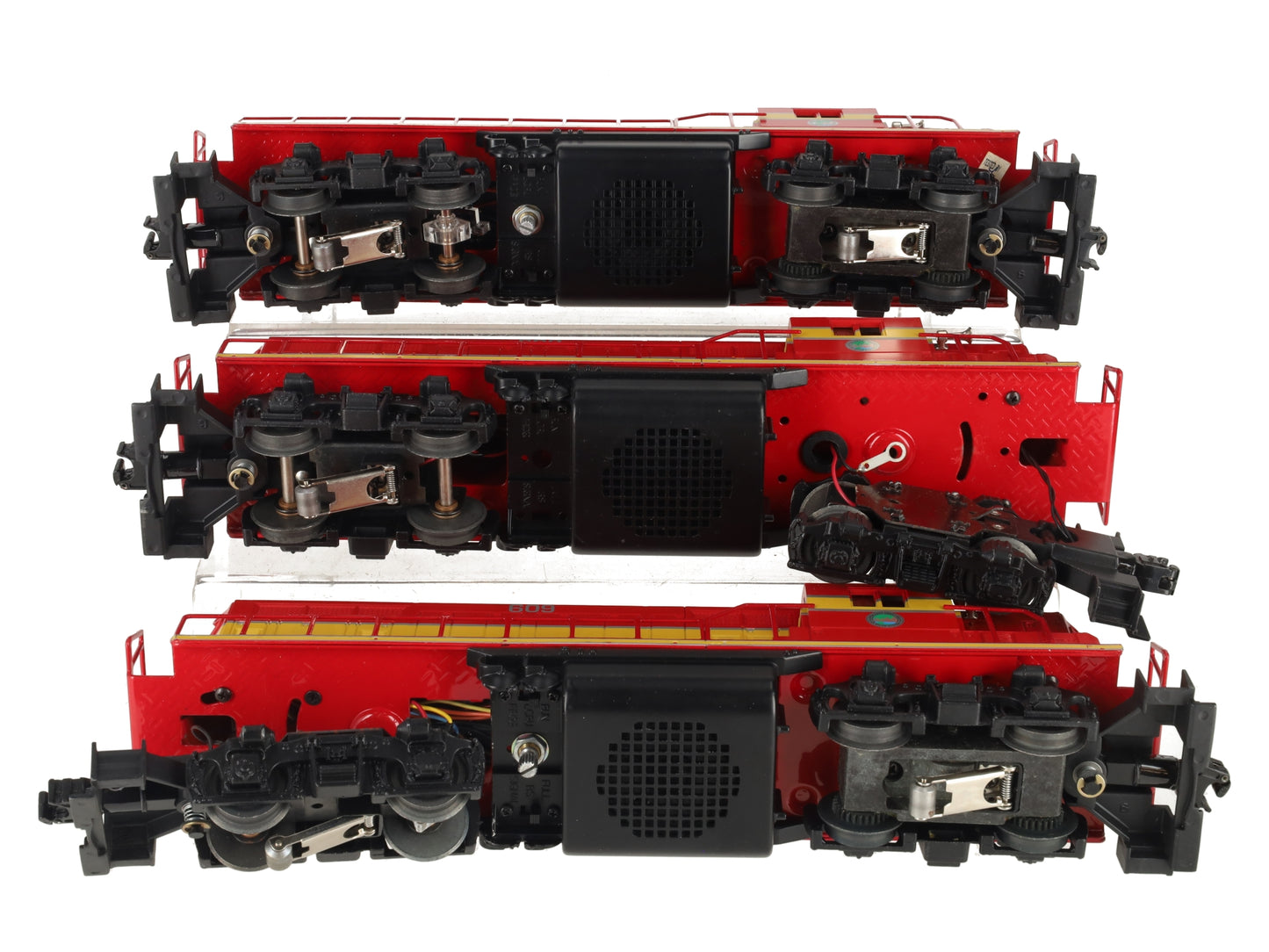 Lionel 6-28509 O Gauge FEC GP7 Triple Lashup Diesel Locomotive Set #607/608/609 VG