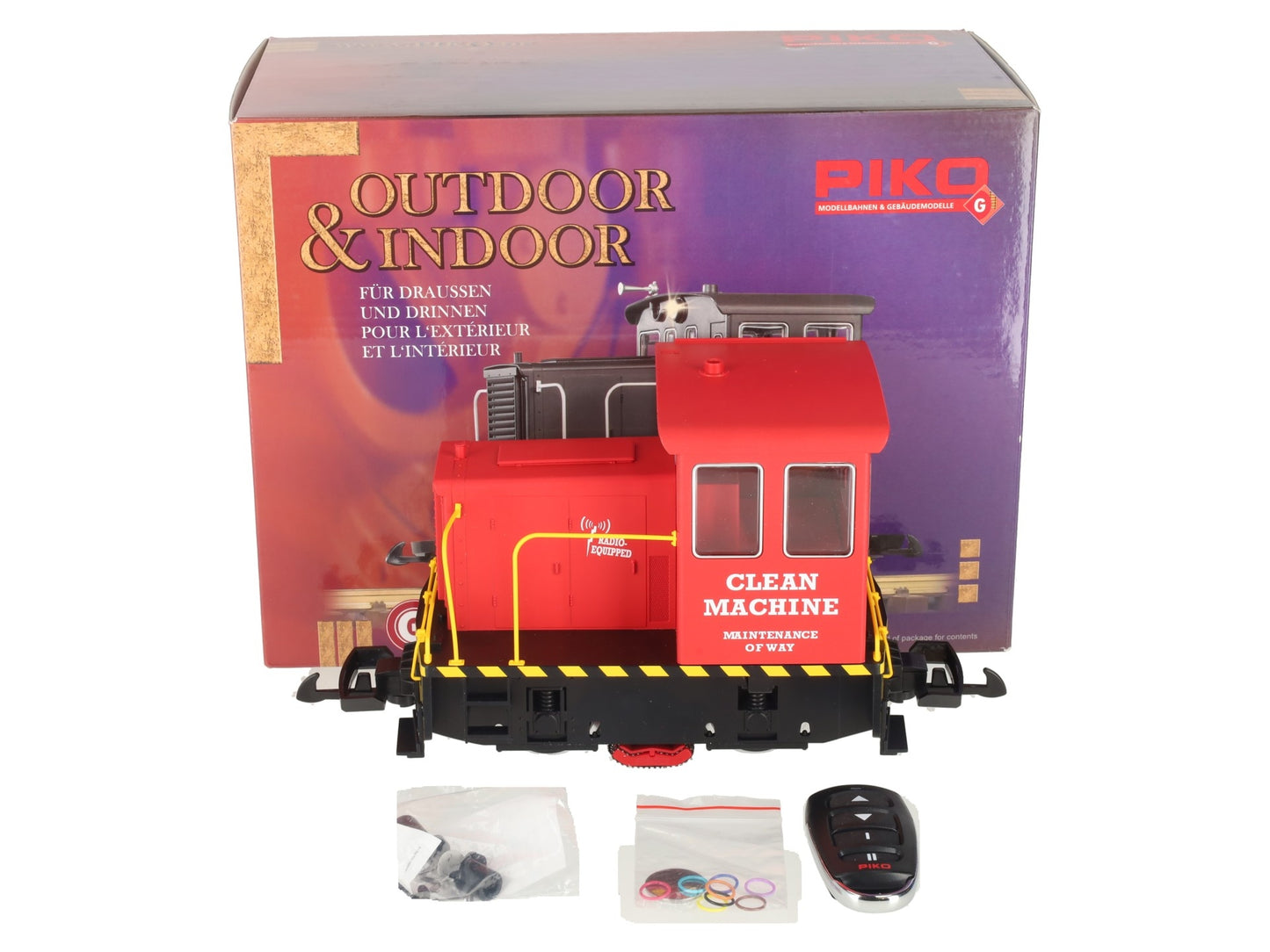 Piko 38506 G Scale Clean Machine R/C GE 25-Ton Track Cleaning Locomotive VG/Box