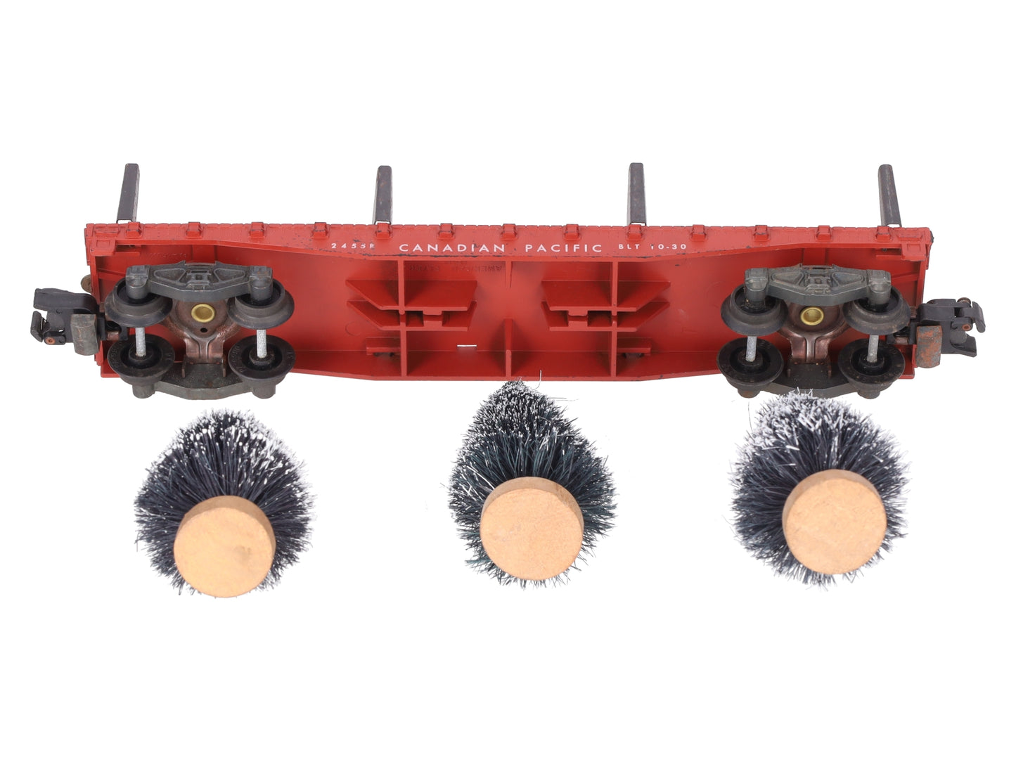 American Flyer 24558 Vintage S Canadian Pacific Flatcar w/ Christmas Trees VG