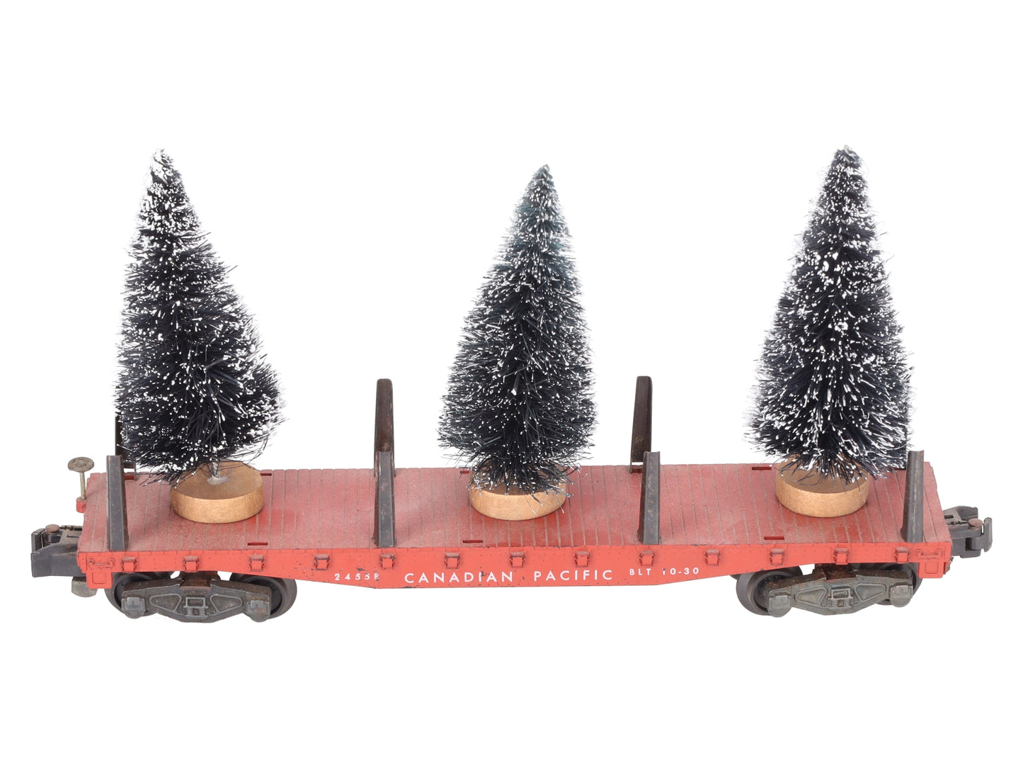 American Flyer 24558 Vintage S Canadian Pacific Flatcar w/ Christmas Trees VG