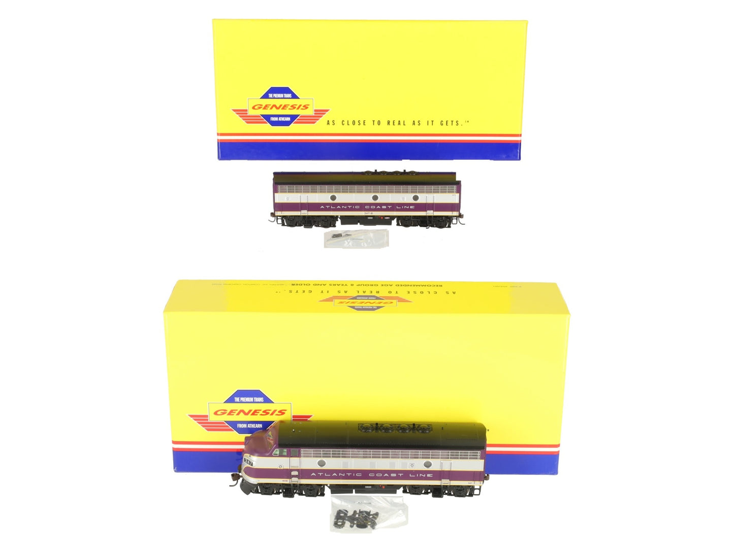 Athearn G2511 HO Scale Atlantic Coast Line F-3 Phase 4 Diesel AB Set VG/Box