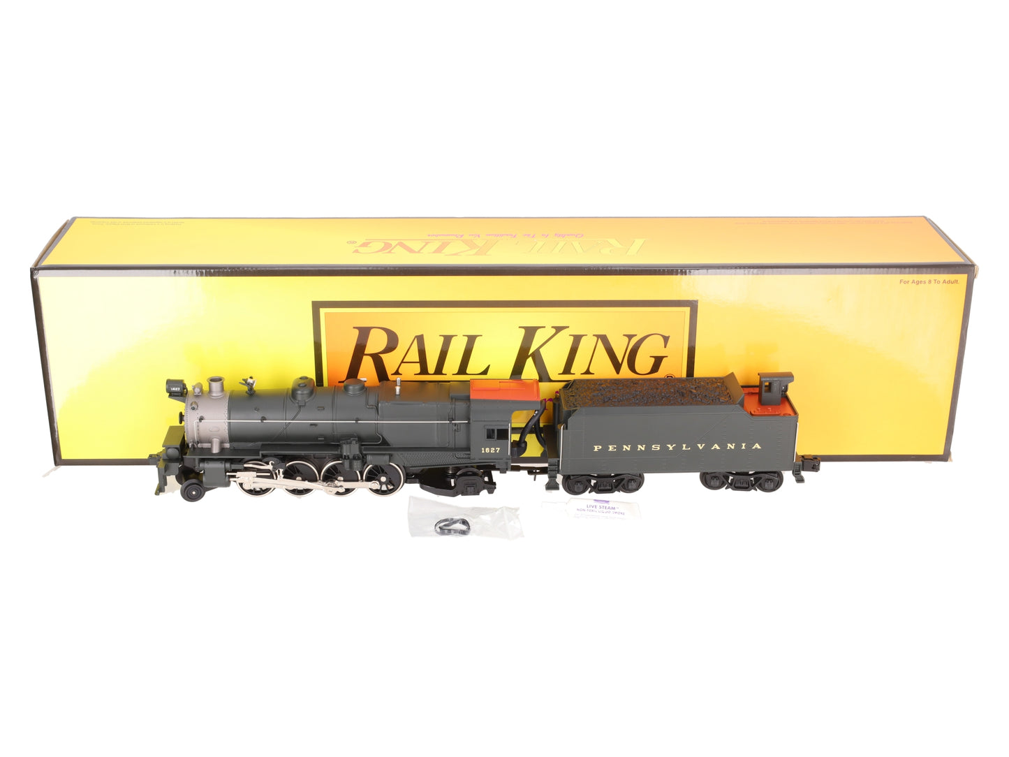 MTH 30-1164-1 O Pennsylvania 2-8-2 L-1 Mikado Steam Loco & Tender w/PS2 #1627 LN/Box