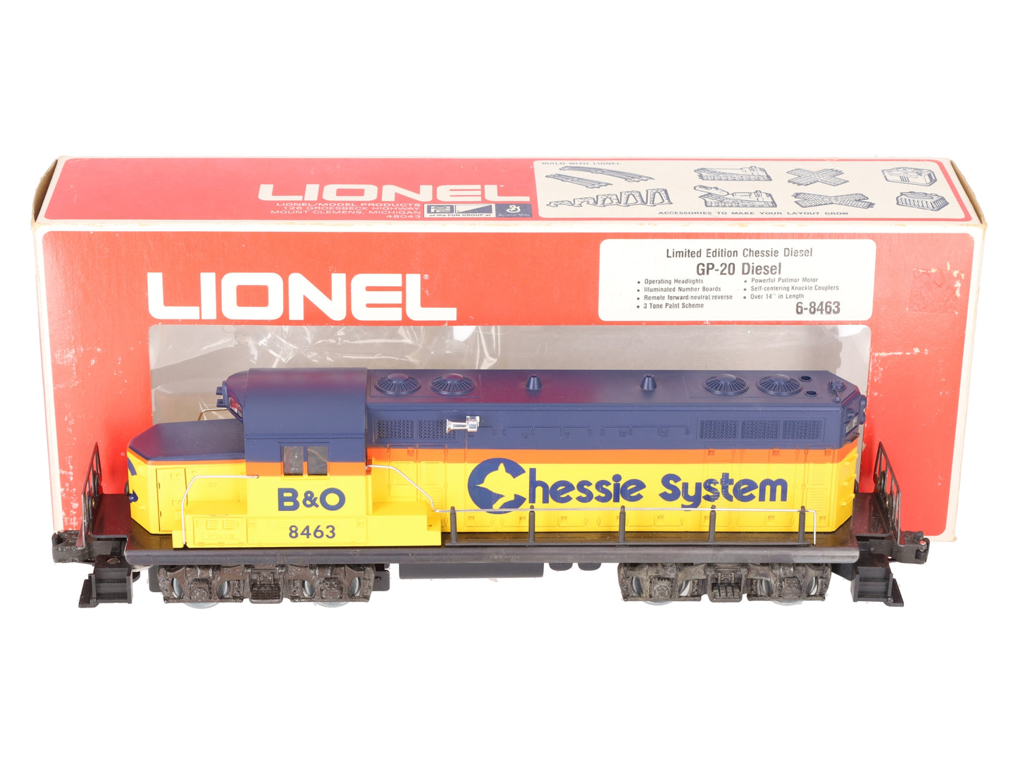 Lionel 6-8463 O Gauge Chessie System GP20 Diesel Engine VG/Box