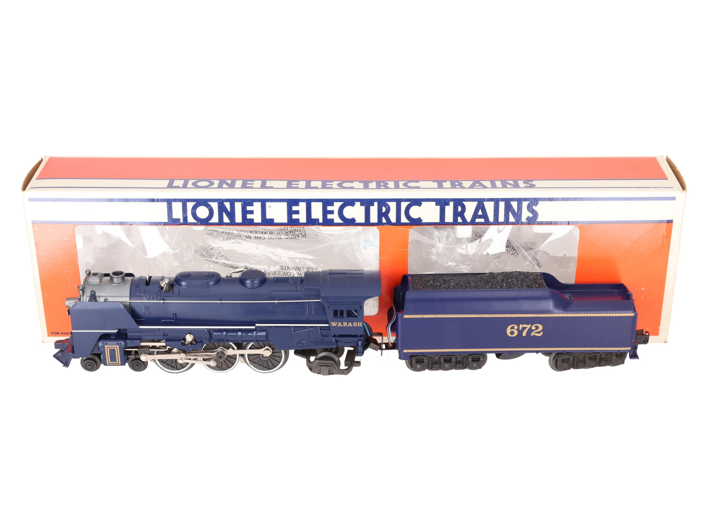 Lionel 6-8610 O Gauge Wabash 4-6-2 Steam Locomotive & Tender #672 EX/Box