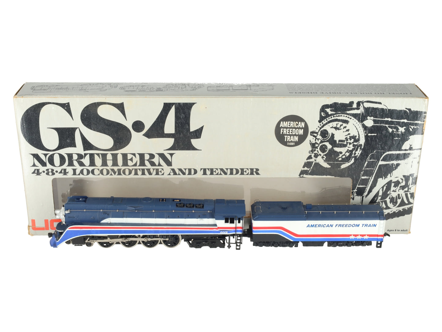 Lionel 5-6501 HO Freedom Train 4-8-4 GS-4 Steam Locomotive & Tender #4449 EX/Box