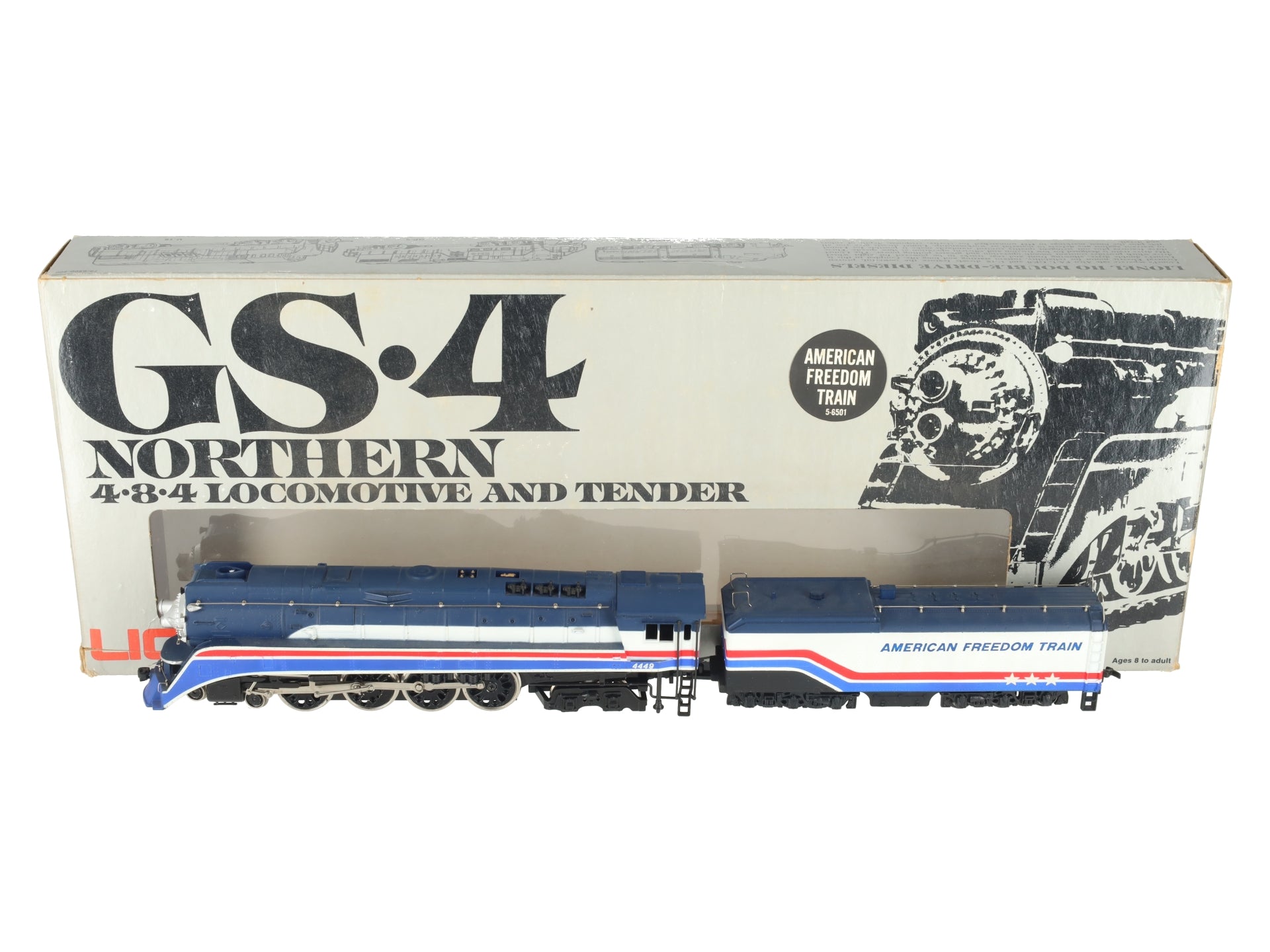 Lionel 5-6501 HO Freedom Train 4-8-4 GS-4 Steam Locomotive & Tender #4449 EX/Box