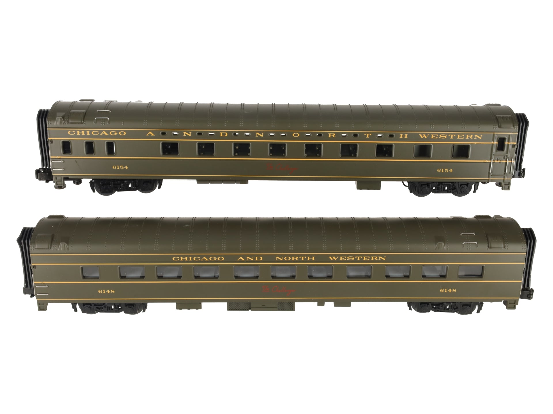 MTH 20-6636 O Gauge C&NW 70' Streamlined Sleeper/Diner Passenger Car Set LN/Box