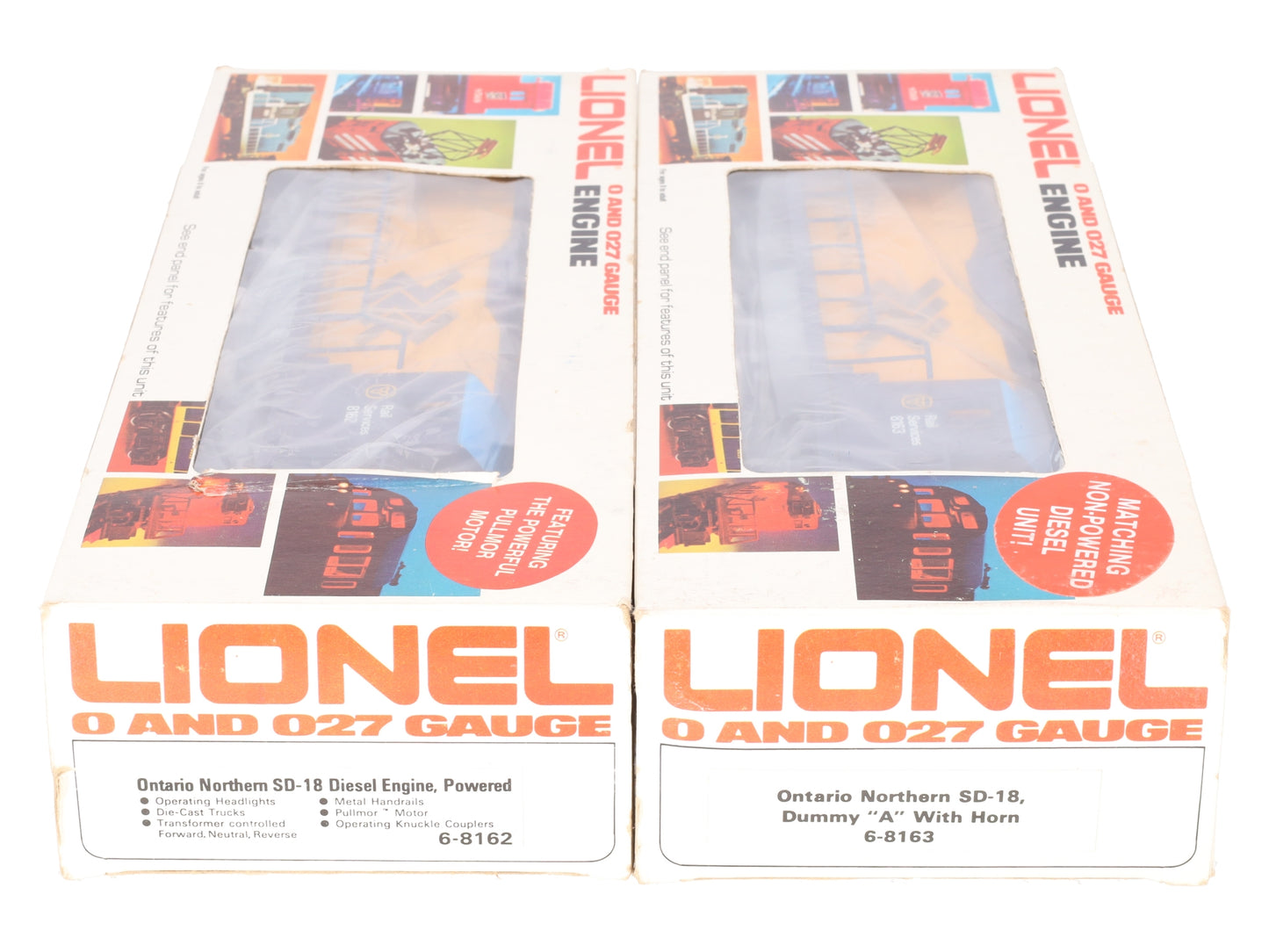 Lionel O Ontario Northern SD-18 Diesel Locomotives: #8162, #8163 [2] EX/Box