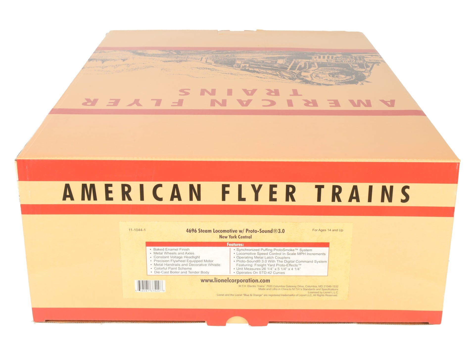 MTH 11-1044-1 Std. NYC Tinplate Steam Locomotive w. Tend 4696 w/ Proto-Sound 3.0 LN/Box