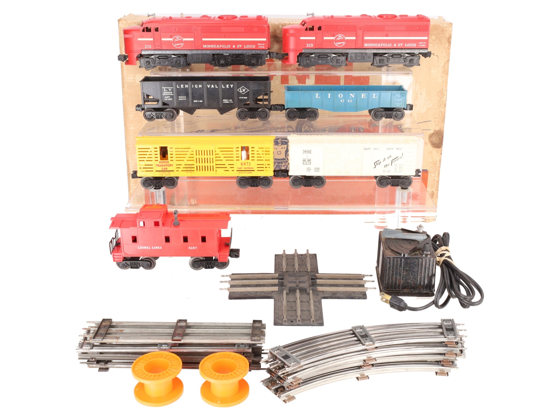 Lionel 11480 O Santa Fe AA Alco Diesel Vintage Postwar Freight Set 213P/T VG/Box