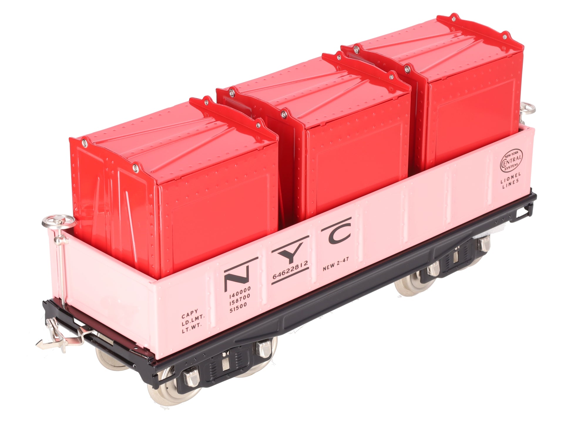 MTH / Lionel 11-30152 Std. Gauge New York Central Gondola Car w/ Containers #212 LN/Box
