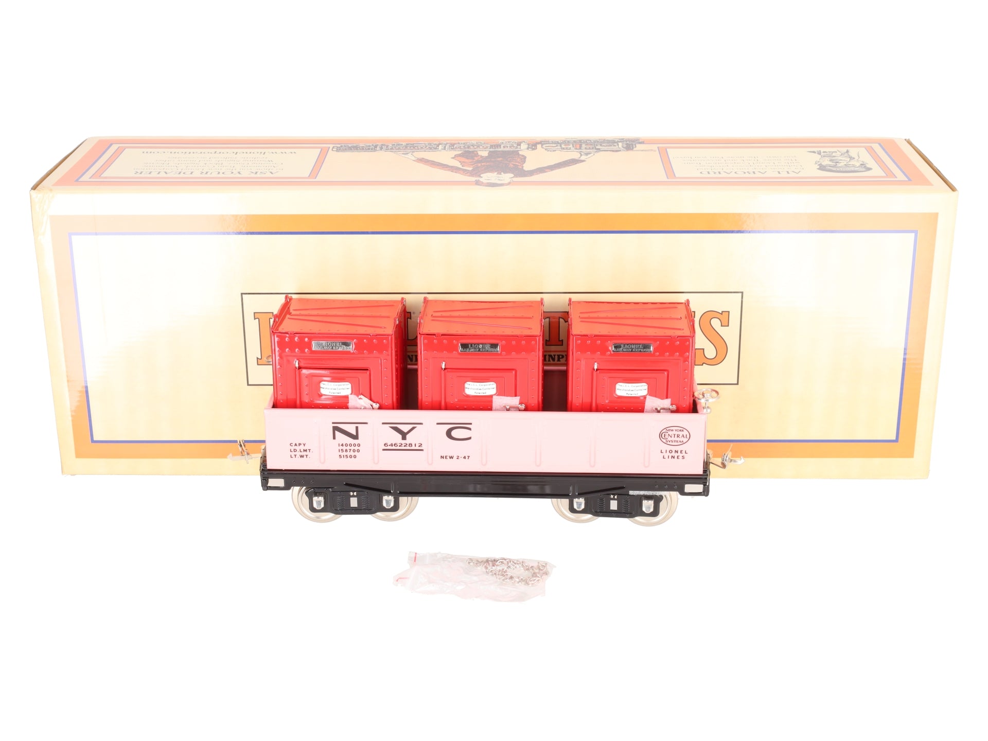 MTH / Lionel 11-30152 Std. Gauge New York Central Gondola Car w/ Containers #212 LN/Box
