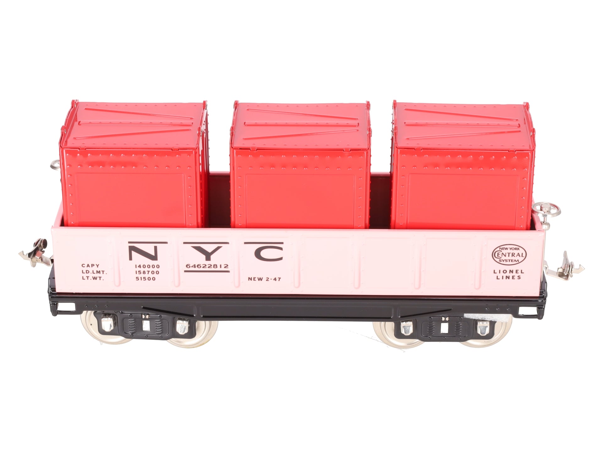 MTH / Lionel 11-30152 Std. Gauge New York Central Gondola Car w/ Containers #212 LN/Box