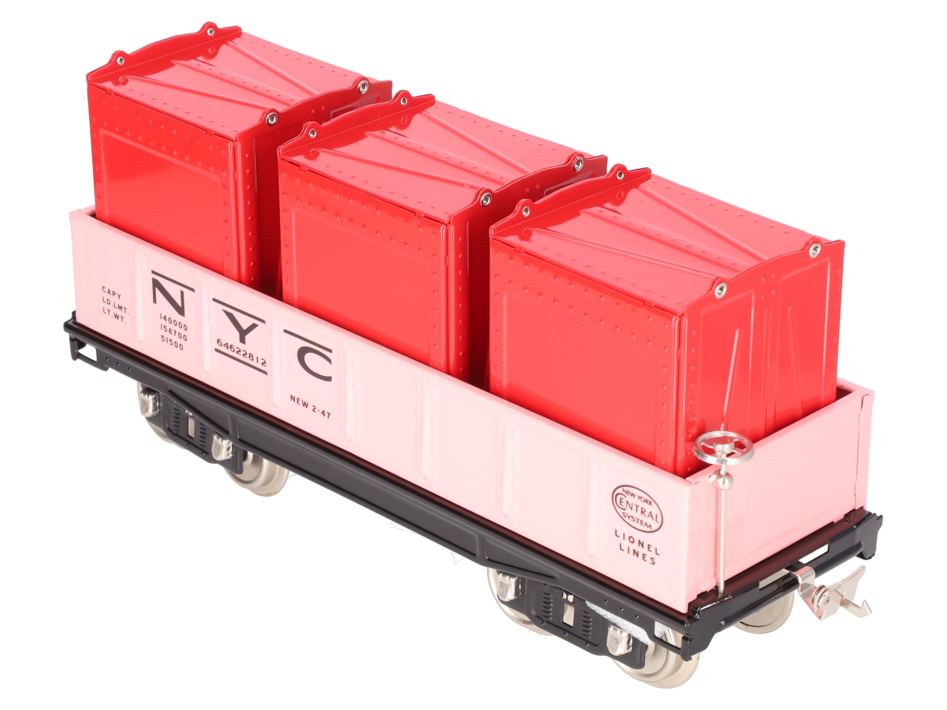 MTH / Lionel 11-30152 Std. Gauge New York Central Gondola Car w/ Containers #212 LN/Box