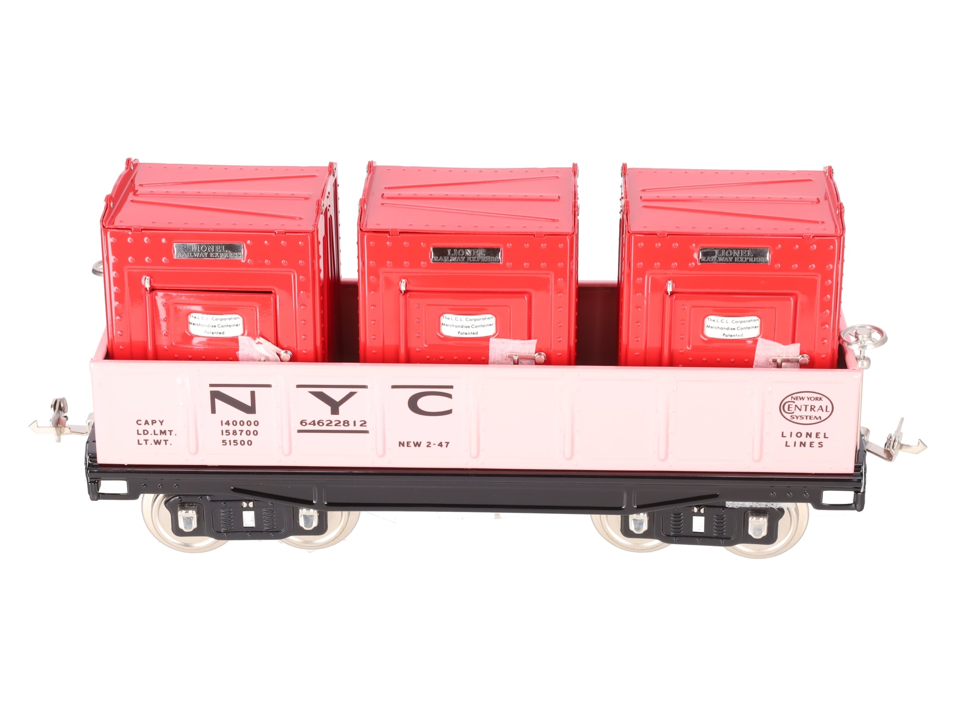 MTH / Lionel 11-30152 Std. Gauge New York Central Gondola Car w/ Containers #212 LN/Box