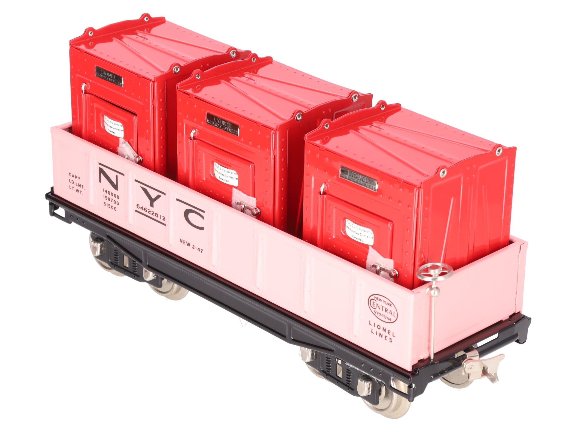 MTH / Lionel 11-30152 Std. Gauge New York Central Gondola Car w/ Containers #212 LN/Box